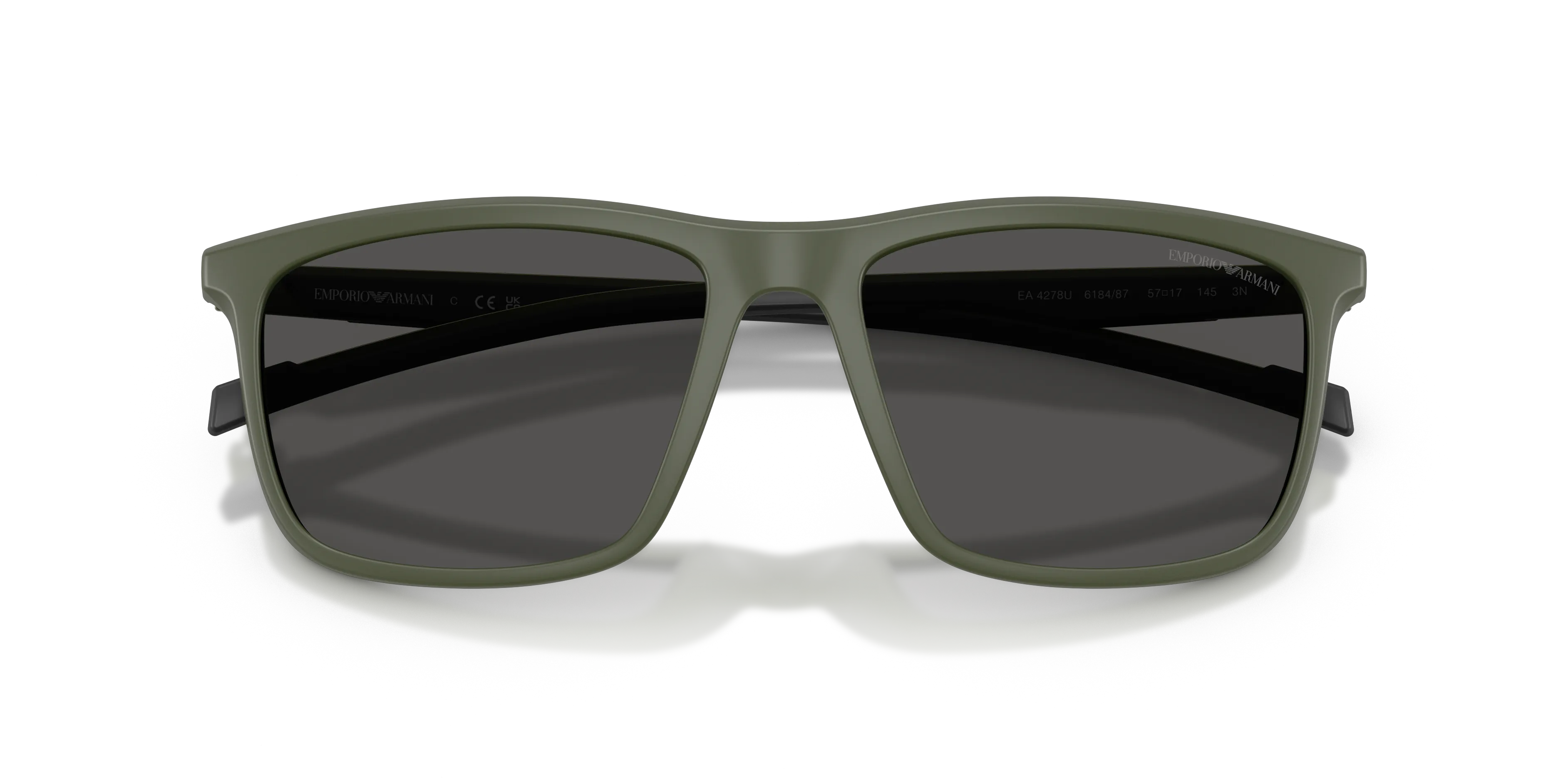 Emporio Armani EA4278U 618487 Occhiali da sole Iniettato Verde Grigio Squadrata Normale - immagine 2