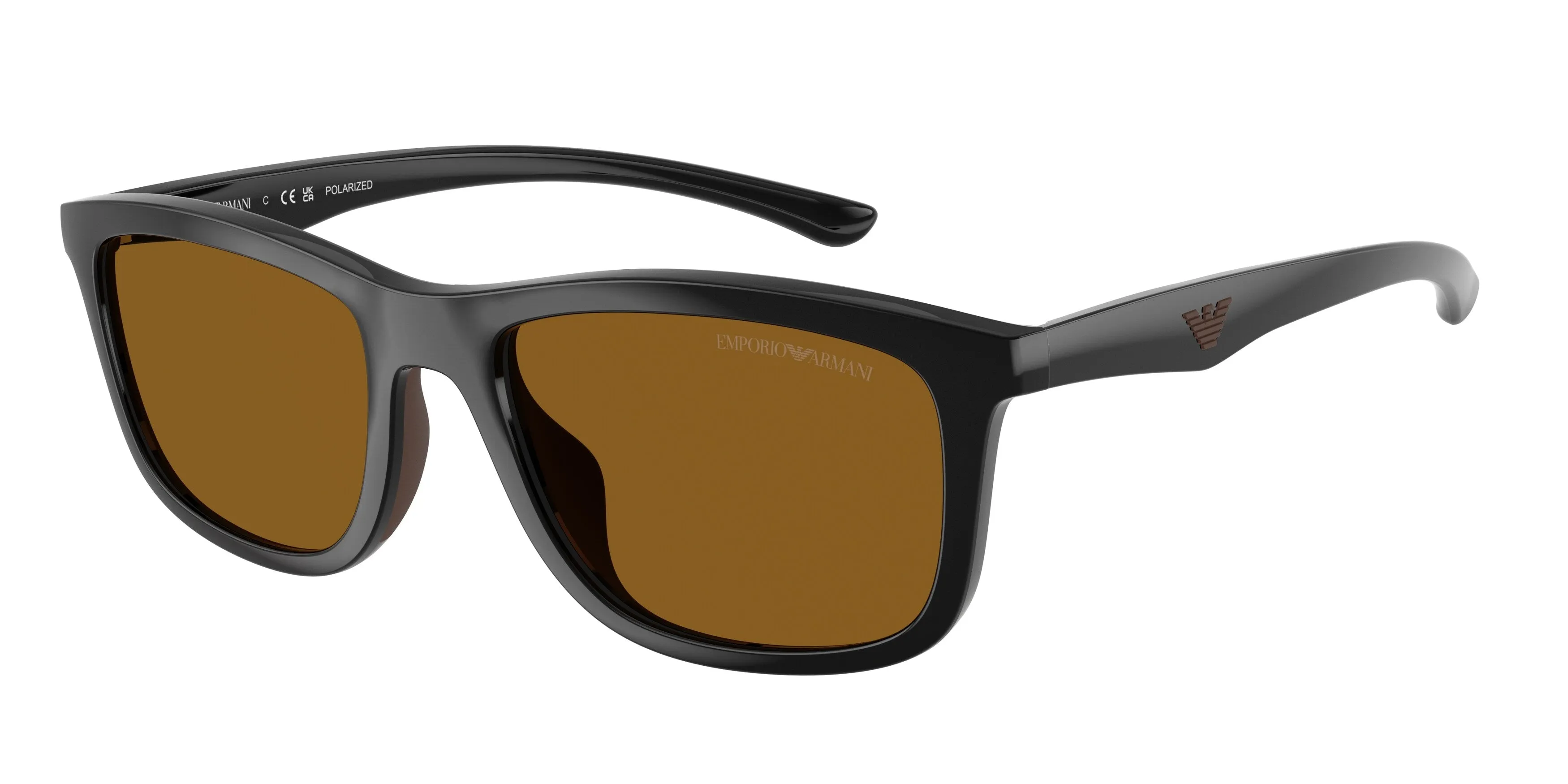 Emporio Armani EA4277U 501783 Occhiali da sole Iniettato Nero Marrone Squadrata Polarizzata - immagine 1