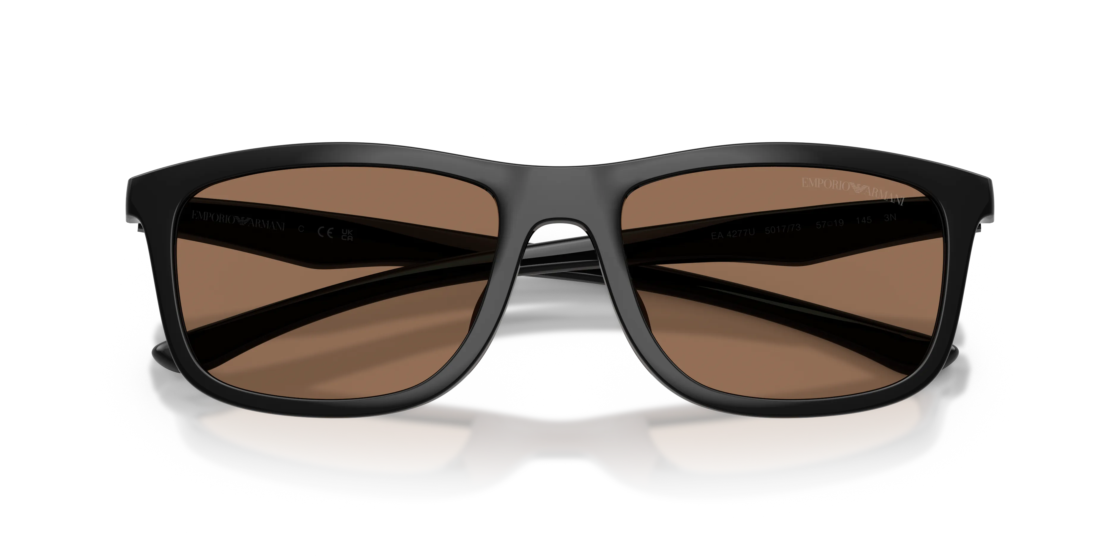 Emporio Armani EA4277U 501773 Occhiali da sole Iniettato Nero Marrone Squadrata Normale - immagine 2