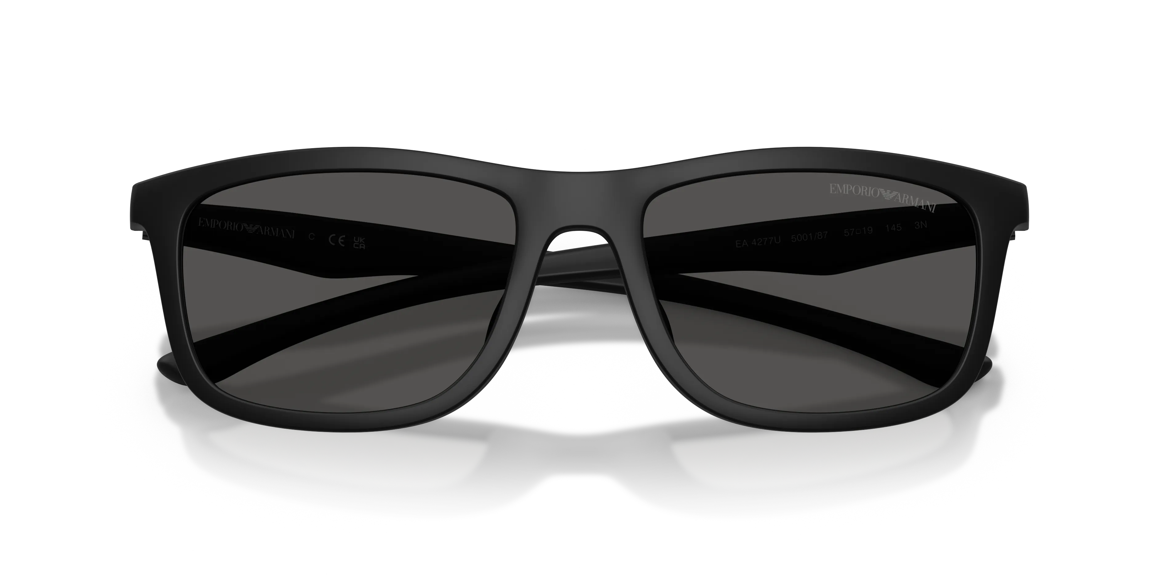 Emporio Armani EA4277U 500187 Occhiali da sole Iniettato Nero Grigio Squadrata Normale - immagine 2