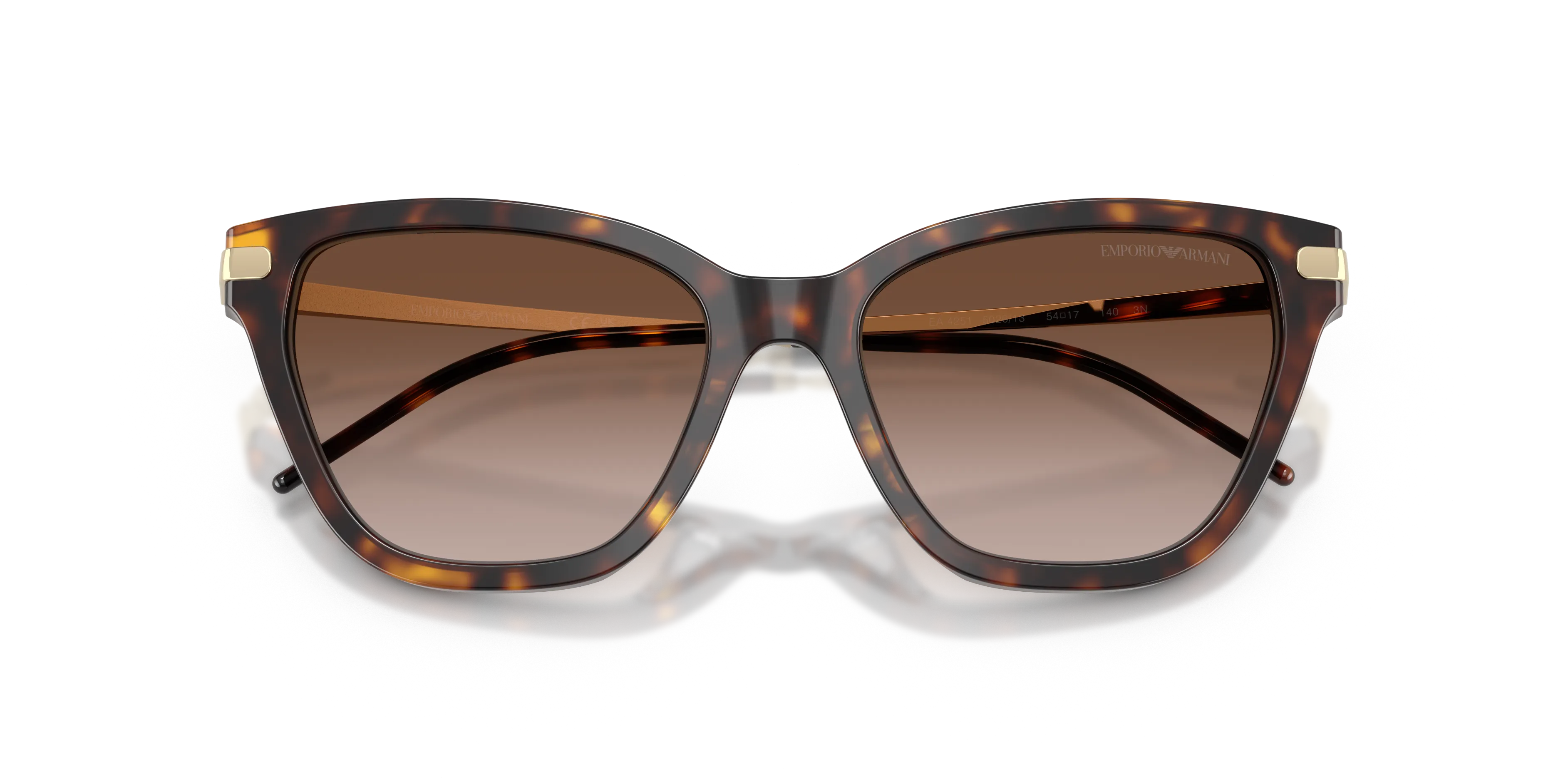 Emporio Armani EA4251 502613 Occhiali da sole Acetato Tartaruga Marrone Cat Eye Normale Sfumato - immagine 2