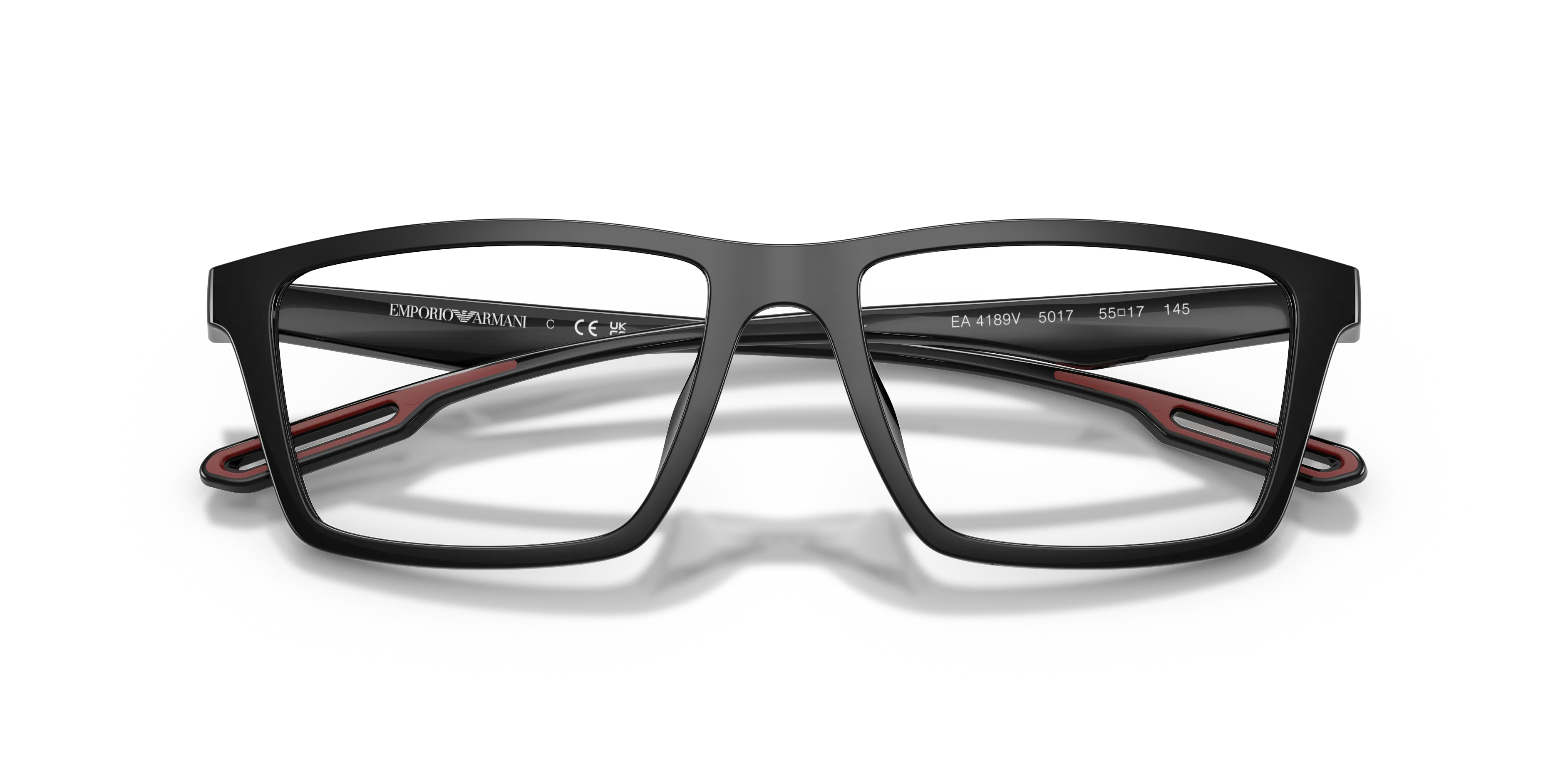 Emporio Armani EA4189V 5017 Montature da vista Iniettato Nero Trasparente Squadrata Normale - immagine 2