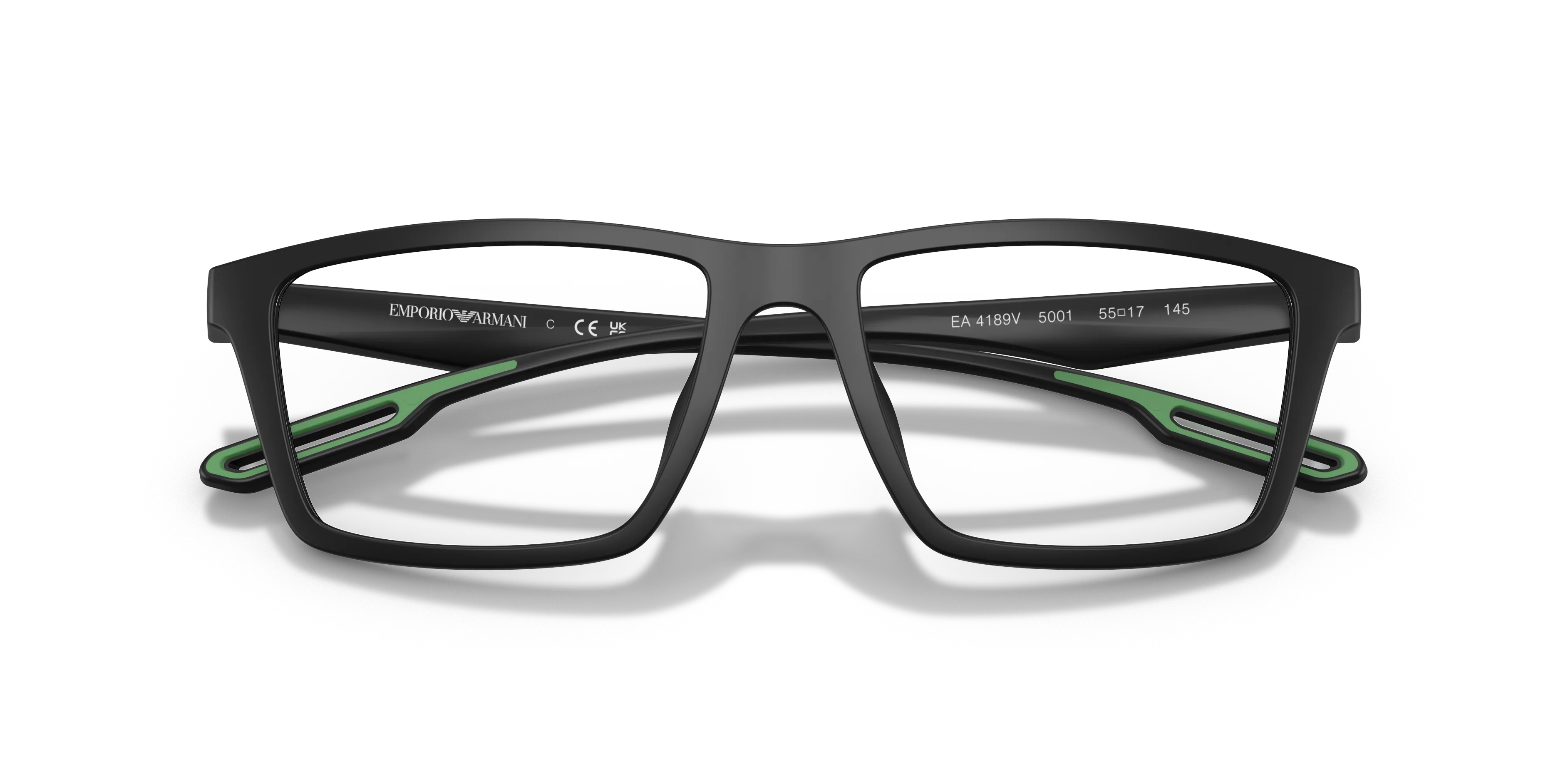 Emporio Armani EA4189V 5001 Montature da vista Iniettato Nero Trasparente Squadrata Normale - immagine 2