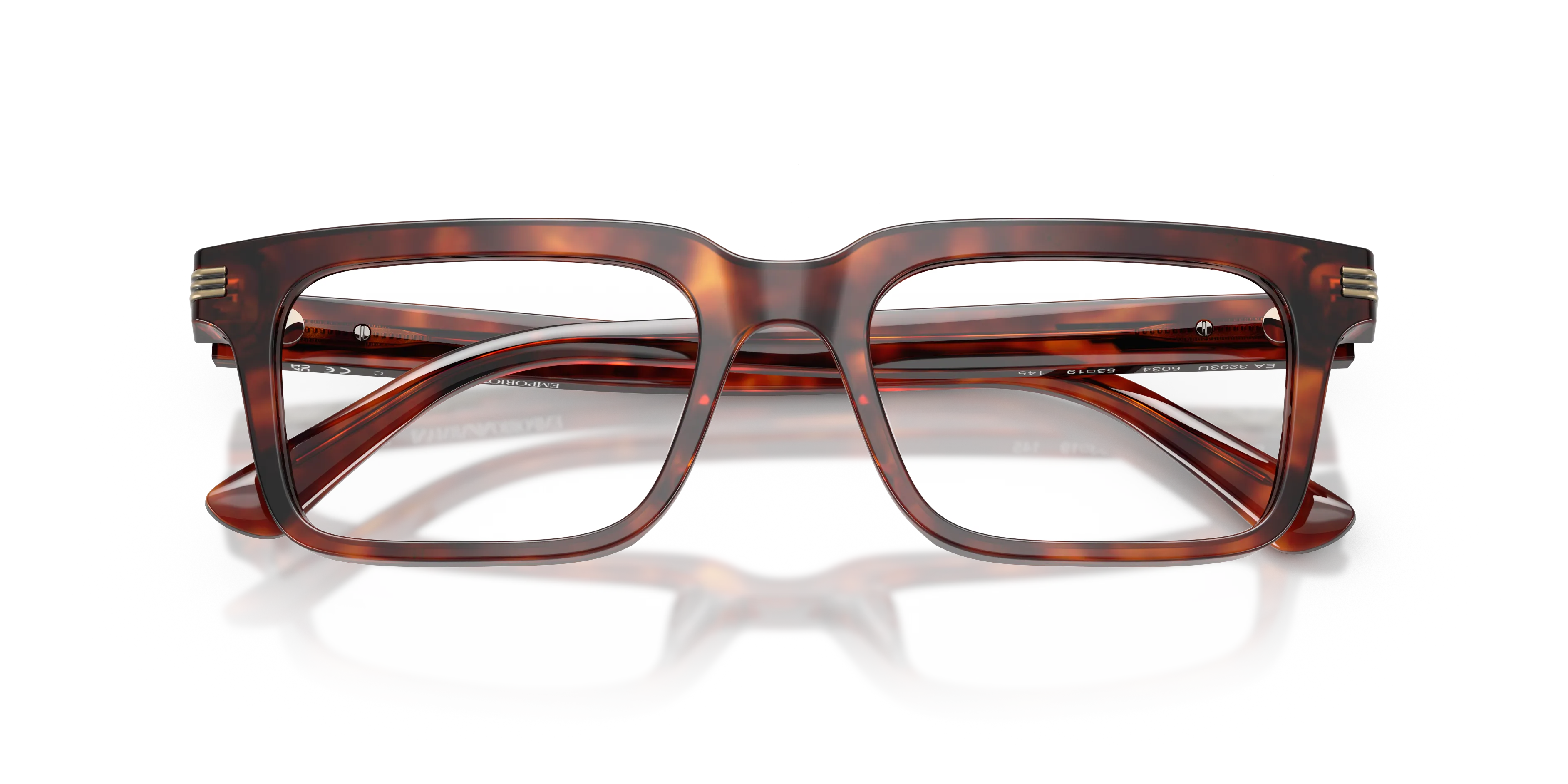 Emporio Armani EA3293U 6034 Montature da vista Acetato Rosso Trasparente Squadrata Normale - immagine 2