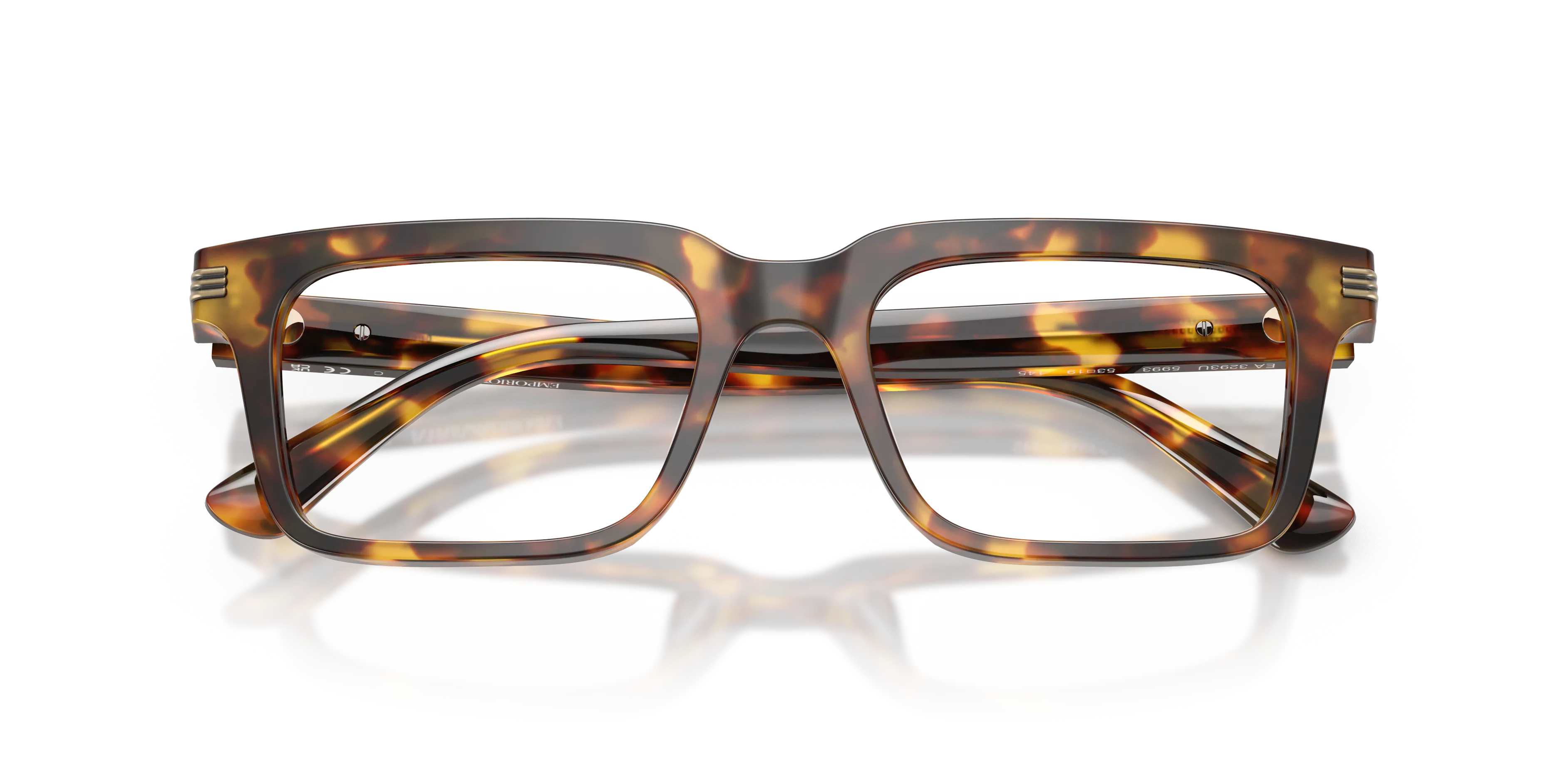 Emporio Armani EA3293U 5993 Montature da vista Acetato Marrone Trasparente Squadrata Normale - immagine 2