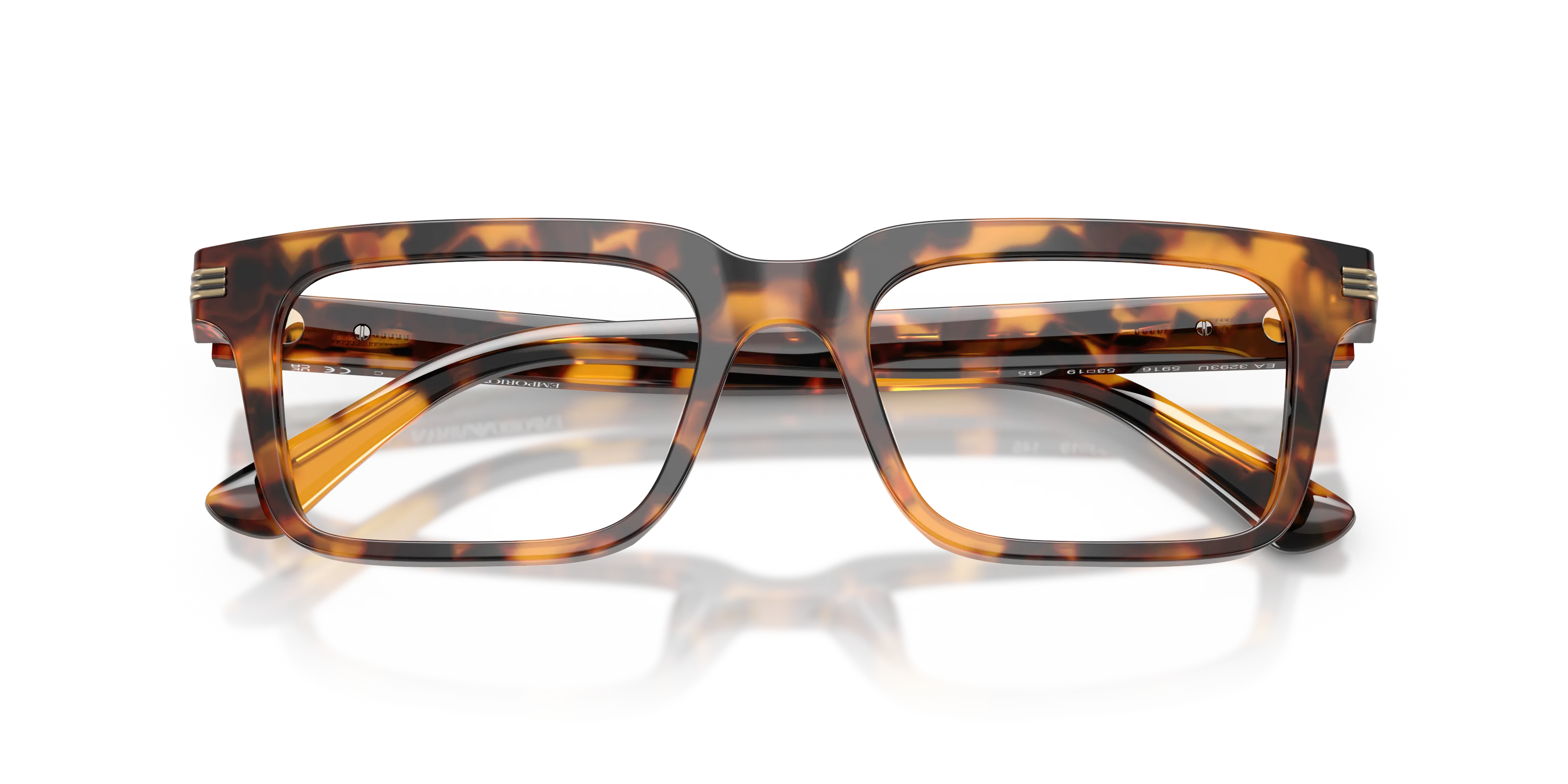 Emporio Armani EA3293U 5916 Montature da vista Acetato Tartaruga Trasparente Squadrata Normale - immagine 2