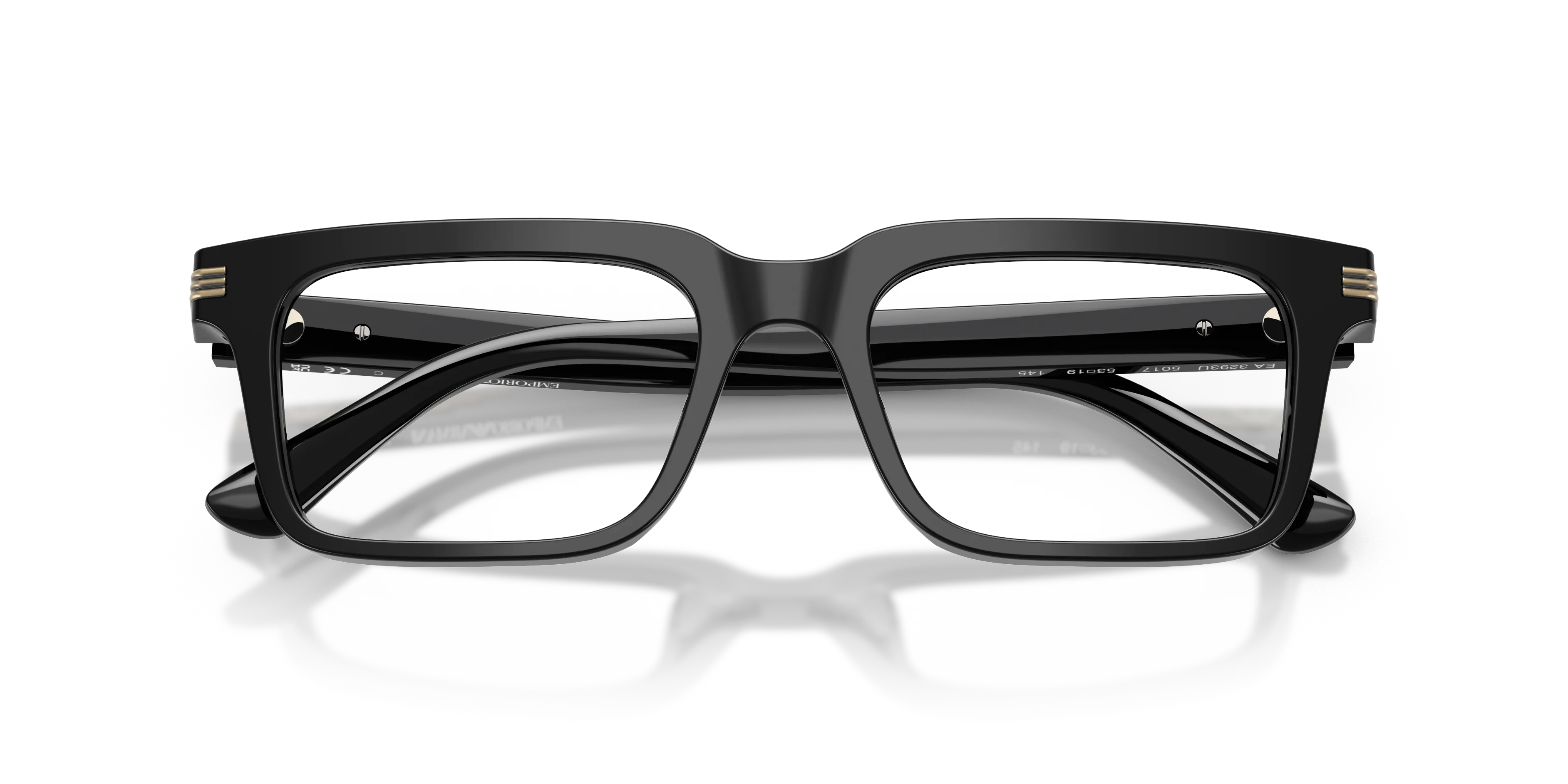 Emporio Armani EA3293U 5017 Montature da vista Acetato Nero Trasparente Squadrata Normale - immagine 2