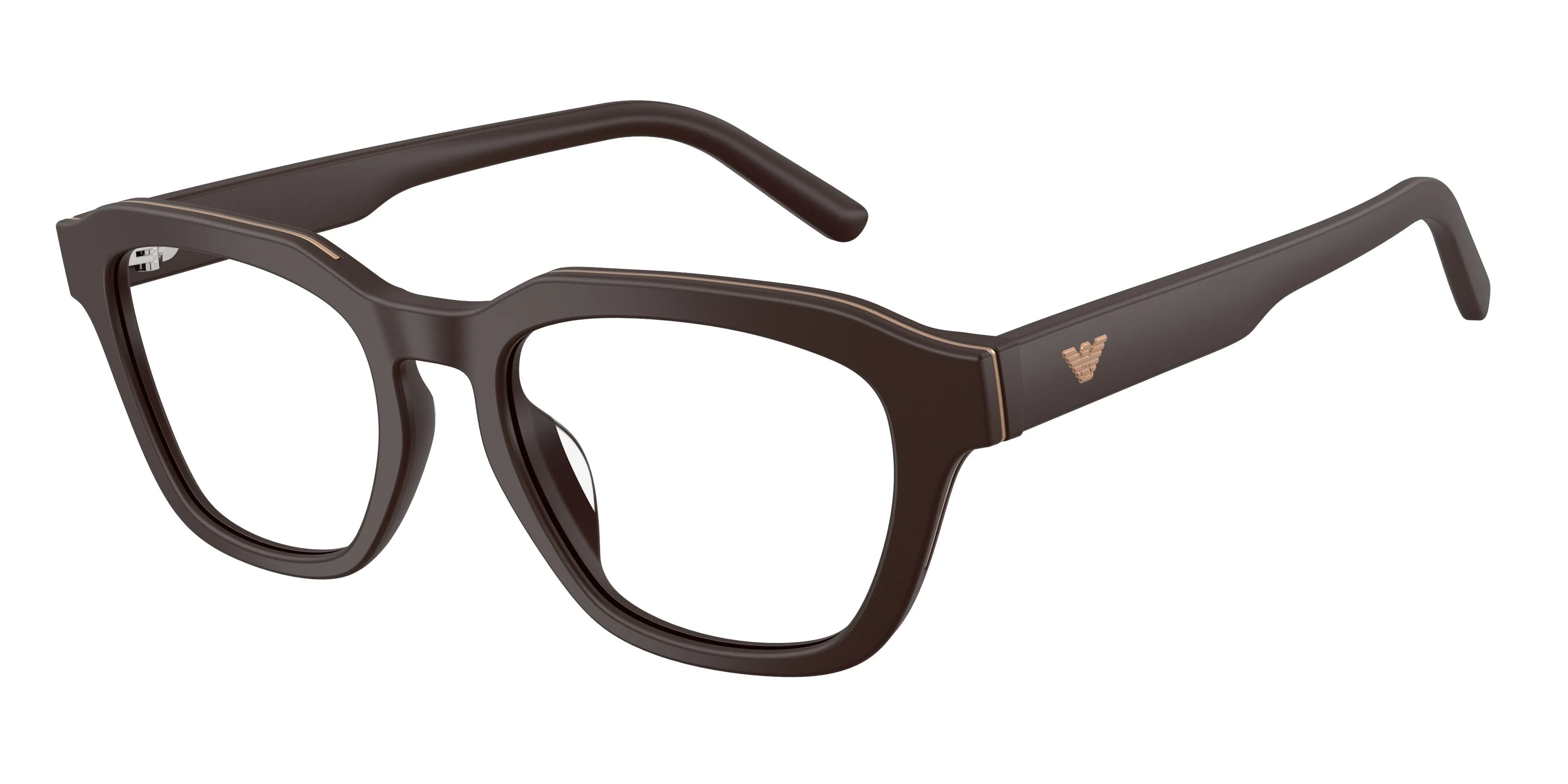 Emporio Armani EA3291U 6458 Montature da vista Acetato Marrone Trasparente Geometrica Normale - immagine 1