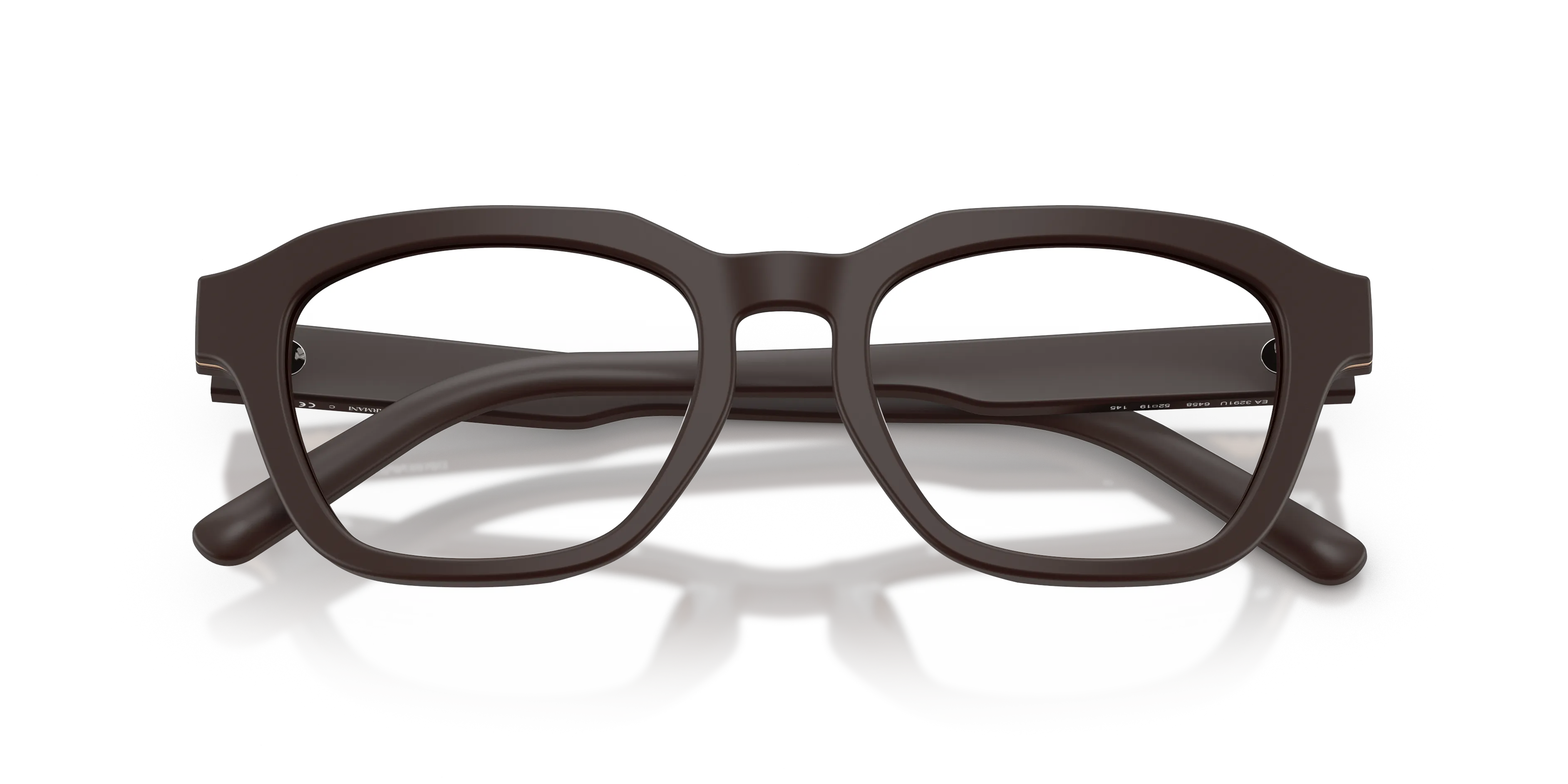 Emporio Armani EA3291U 6458 Montature da vista Acetato Marrone Trasparente Geometrica Normale - immagine 2