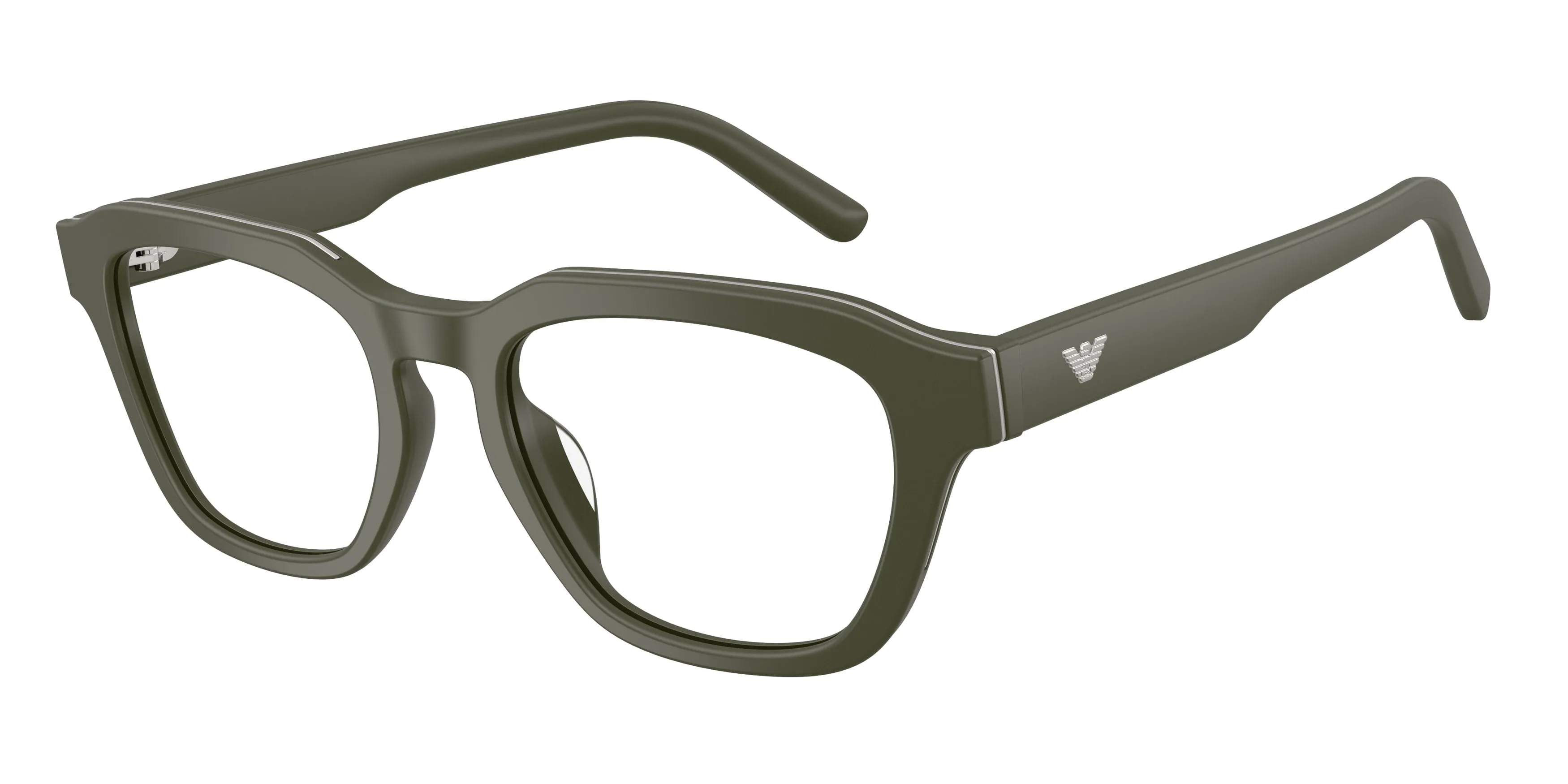 Emporio Armani EA3291U 6321 Montature da vista Acetato Verde Trasparente Geometrica Normale - immagine 1