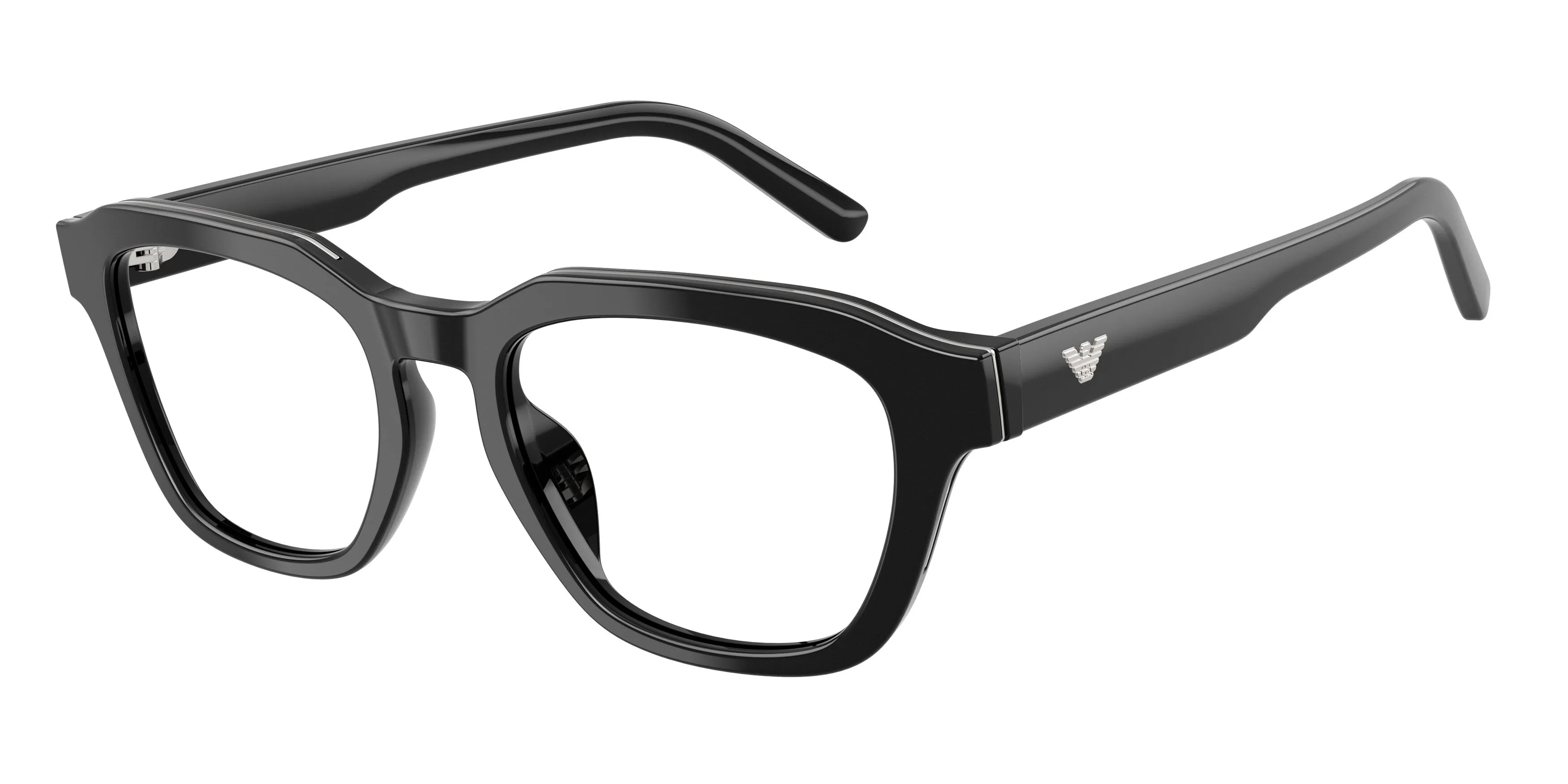 Emporio Armani EA3291U 5017 Montature da vista Acetato Nero Trasparente Geometrica Normale - immagine 1