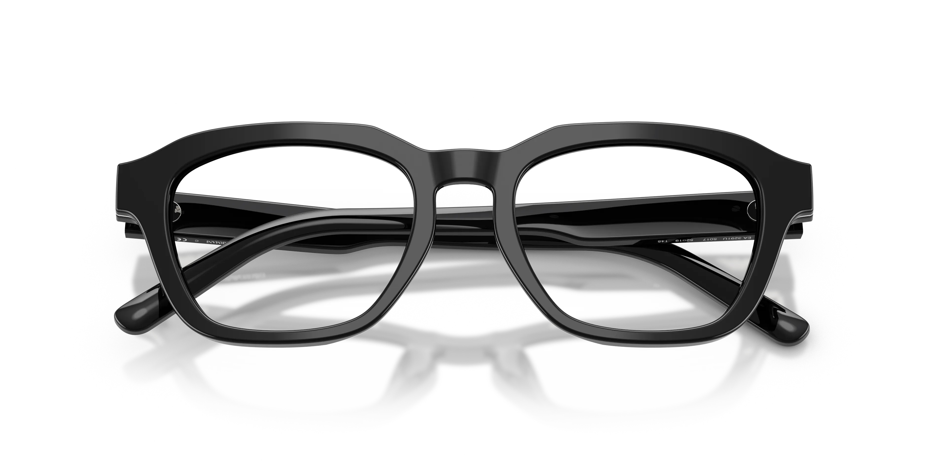 Emporio Armani EA3291U 5017 Montature da vista Acetato Nero Trasparente Geometrica Normale - immagine 2