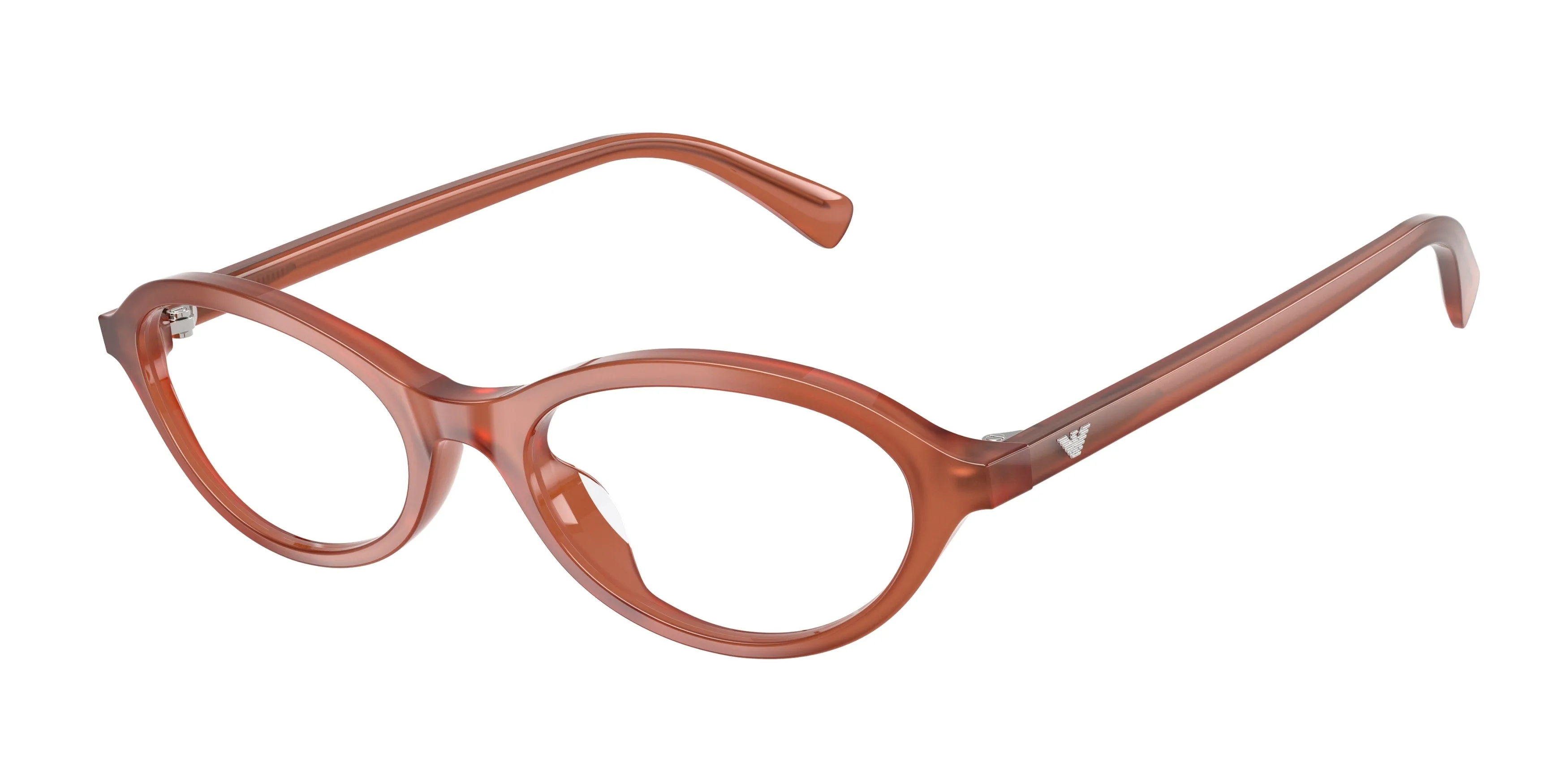 Emporio Armani EA3289U 6455 Montature da vista Acetato Marrone Trasparente Rotonda Normale - immagine 1