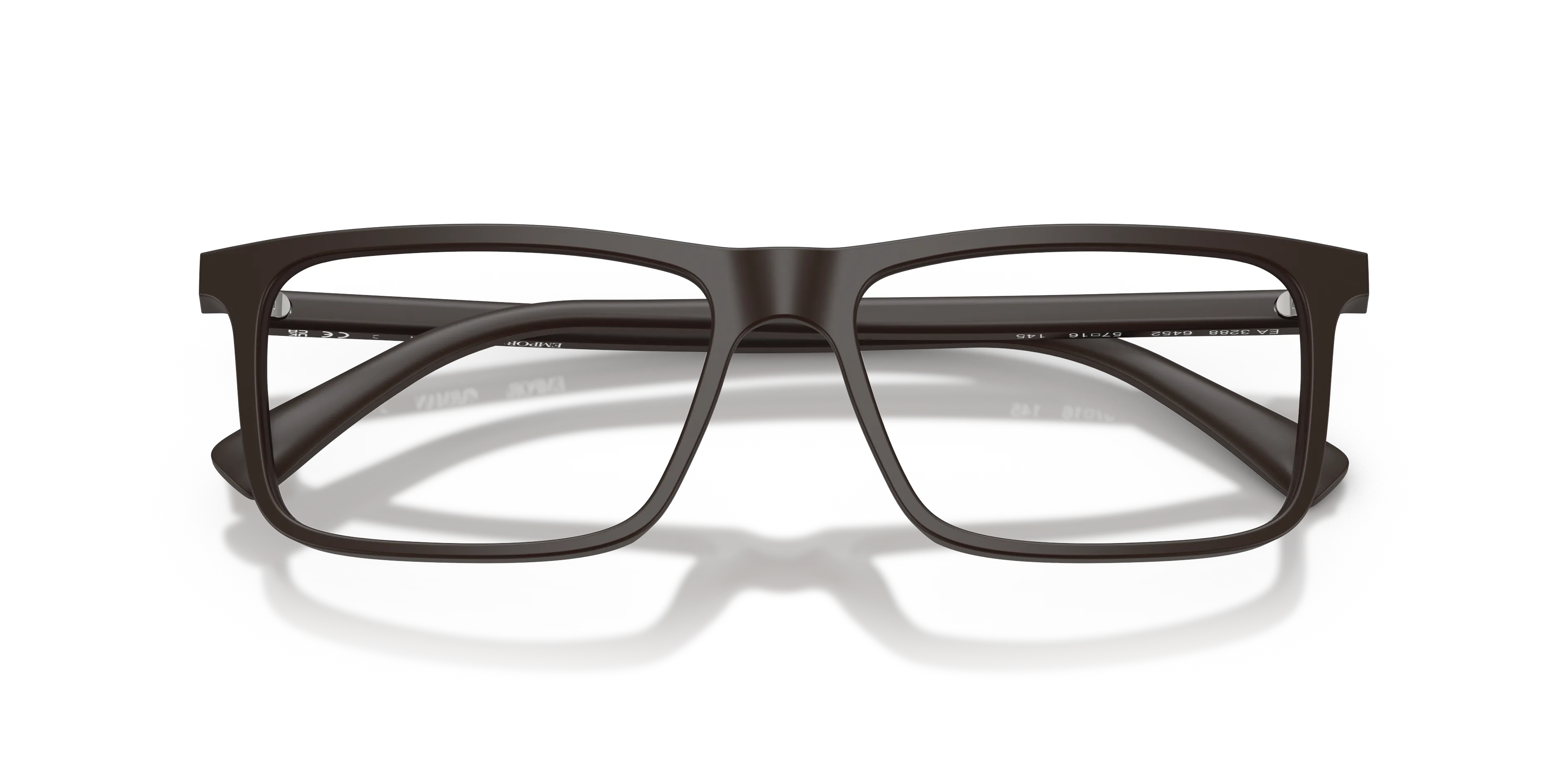 Emporio Armani EA3288 6452 Montature da vista Acetato Marrone Trasparente Squadrata Normale - immagine 2