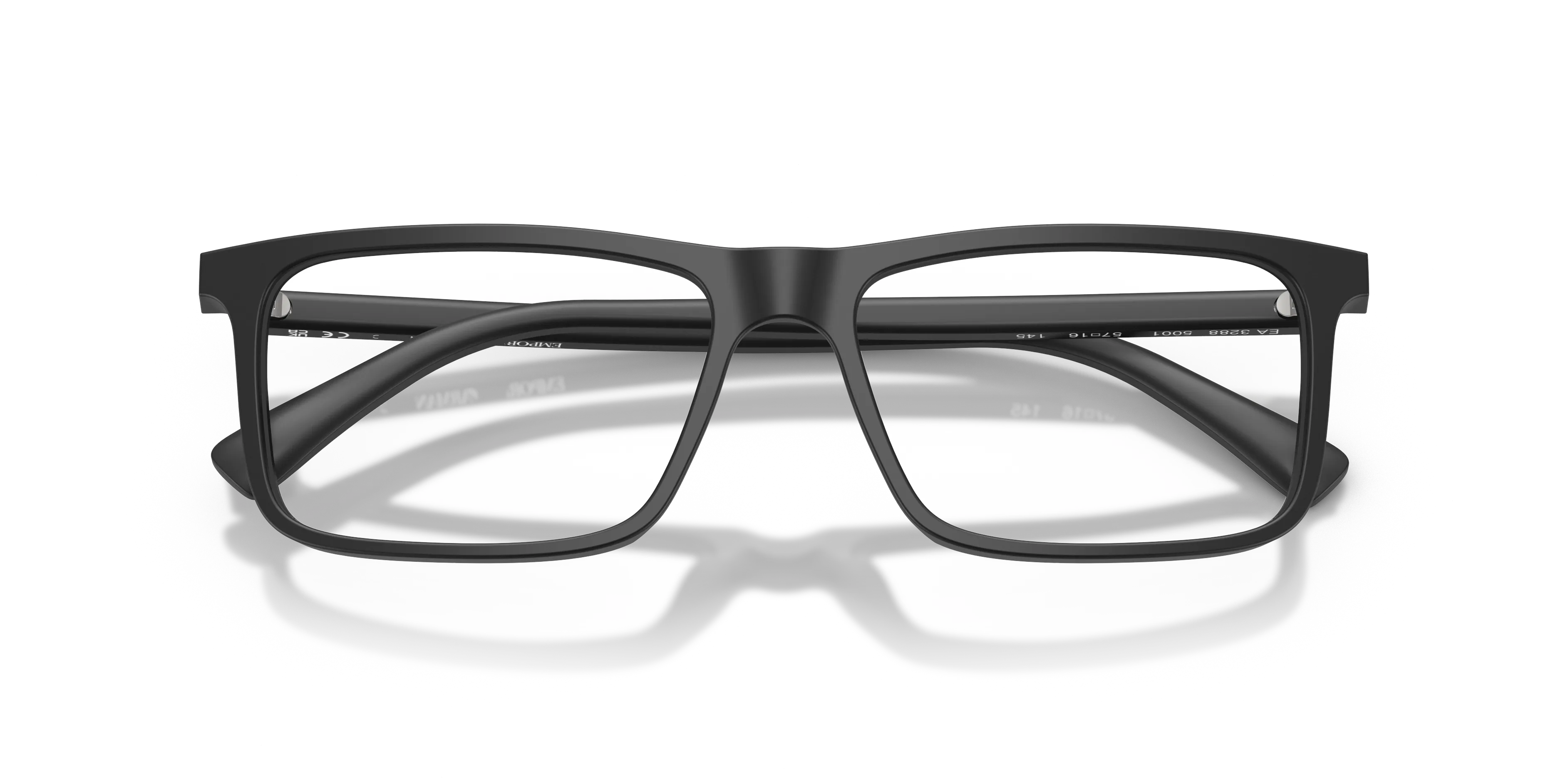 Emporio Armani EA3288 5001 Montature da vista Acetato Nero Trasparente Squadrata Normale - immagine 2