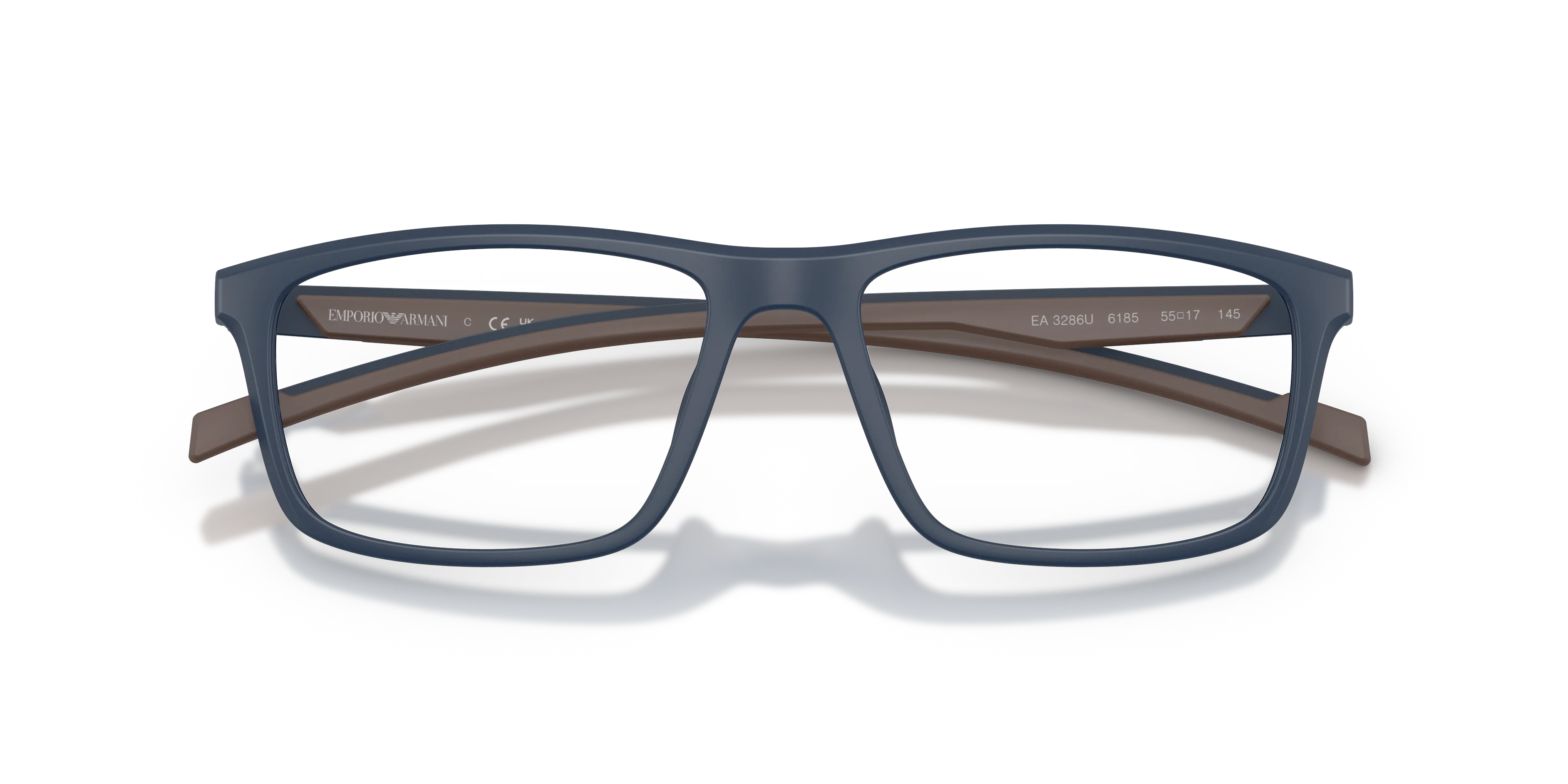 Emporio Armani EA3286U 6185 Montature da vista Iniettato Blu Trasparente Squadrata Normale - immagine 2