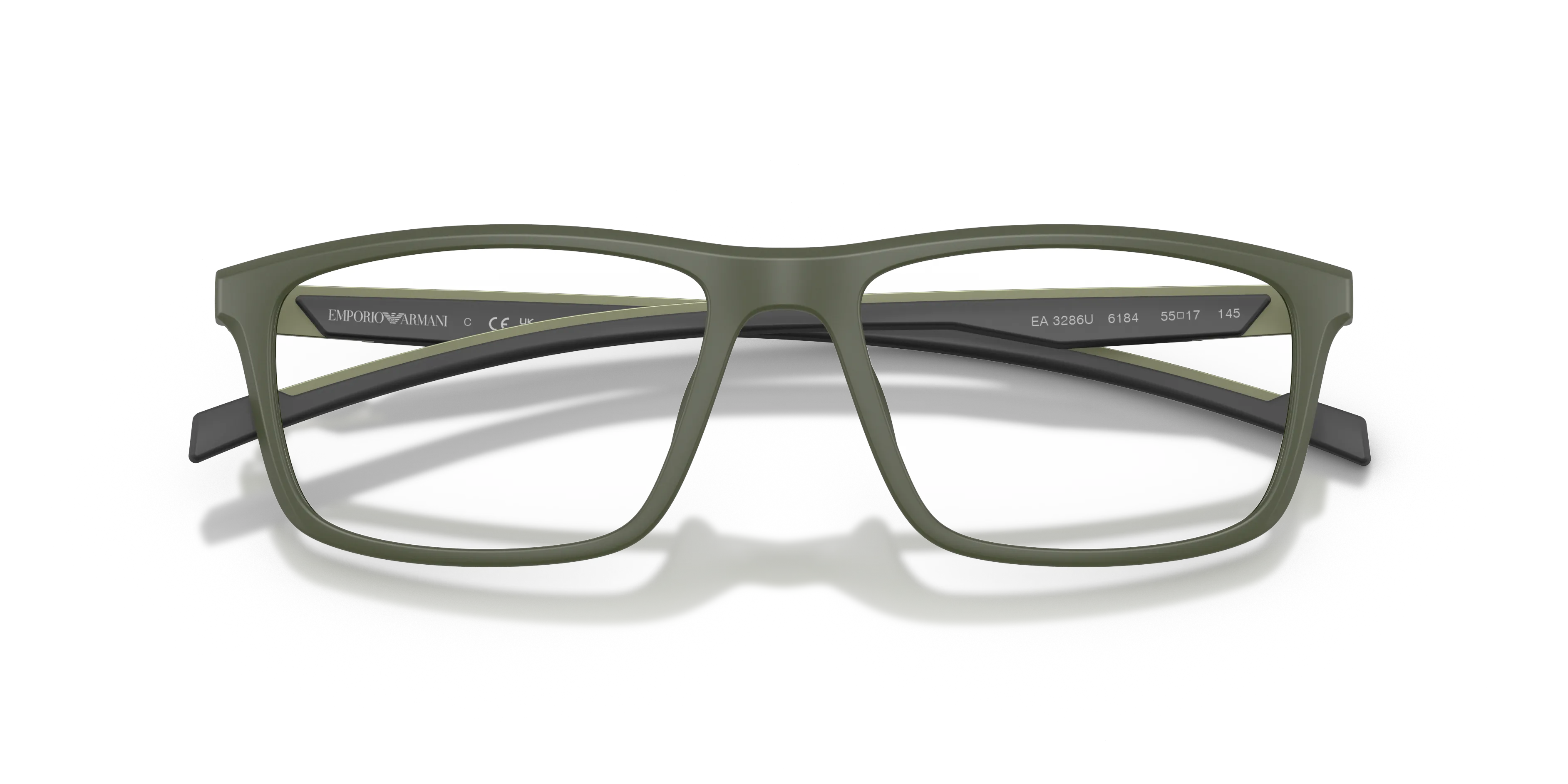Emporio Armani EA3286U 6184 Montature da vista Iniettato Verde Trasparente Squadrata Normale - immagine 2