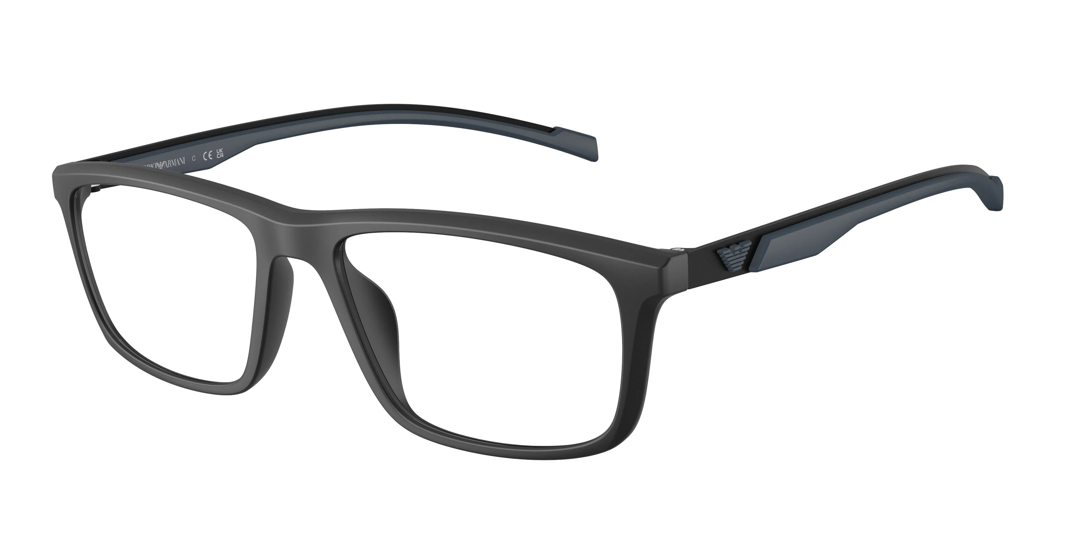 Emporio Armani EA3286U 5001 Montature da vista Iniettato Nero Trasparente Squadrata Normale - immagine 1