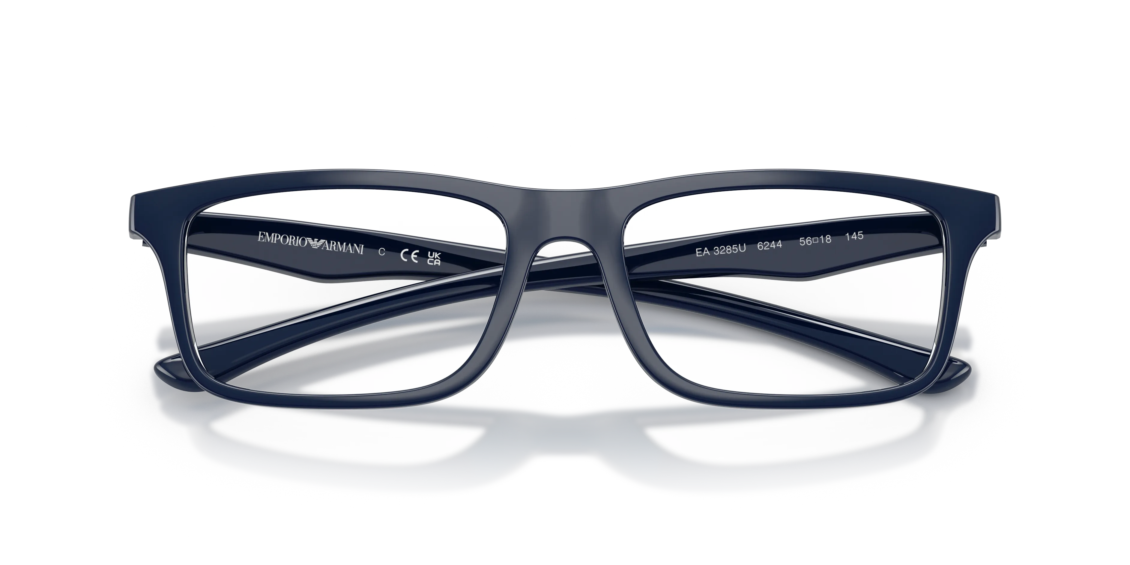 Emporio Armani EA3285U 6244 Montature da vista Iniettato Blu Trasparente Squadrata Normale - immagine 2