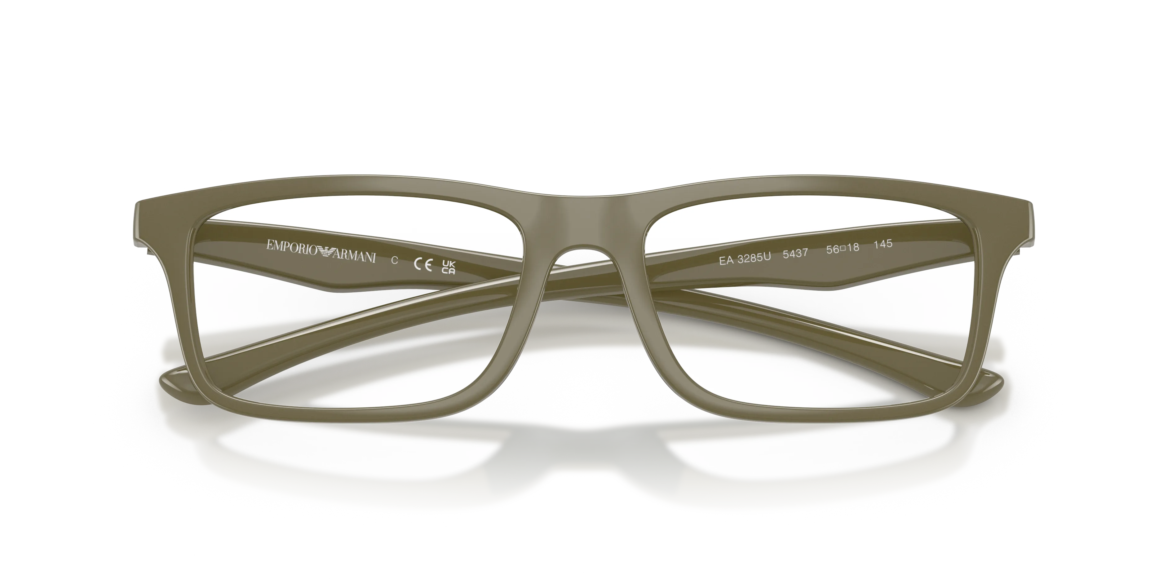 Emporio Armani EA3285U 5437 Montature da vista Iniettato Marrone Trasparente Squadrata Normale - immagine 2