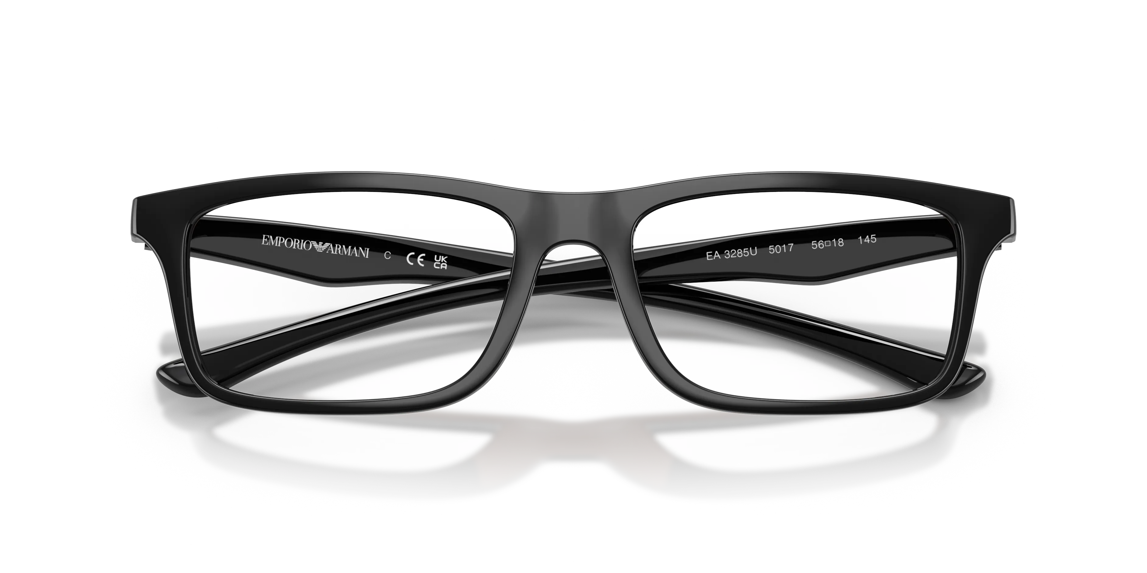 Emporio Armani EA3285U 5017 Montature da vista Iniettato Nero Trasparente Squadrata Normale - immagine 2