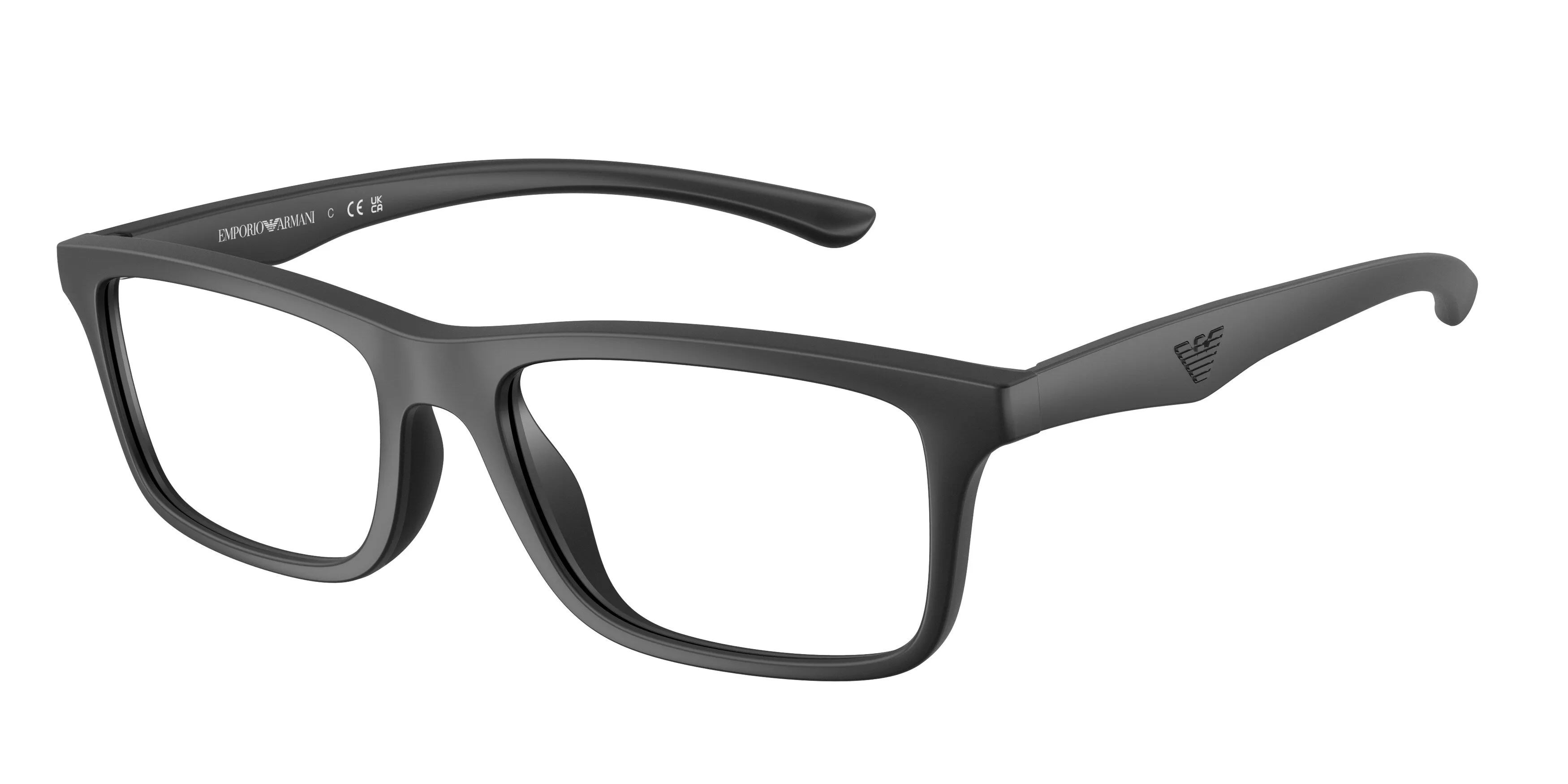 Emporio Armani EA3285U 5001 Montature da vista Iniettato Nero Trasparente Squadrata Normale - immagine 1