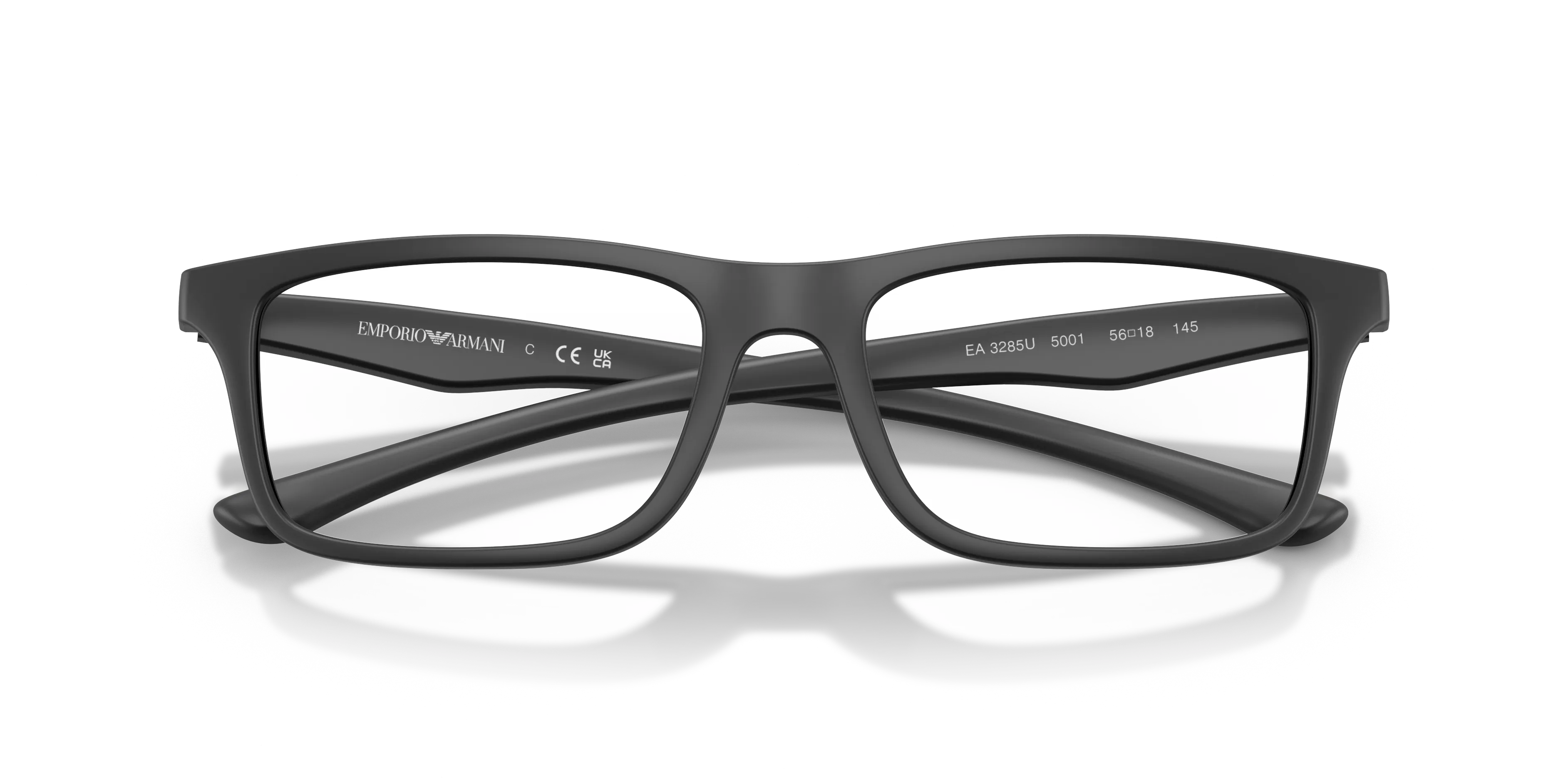Emporio Armani EA3285U 5001 Montature da vista Iniettato Nero Trasparente Squadrata Normale - immagine 2