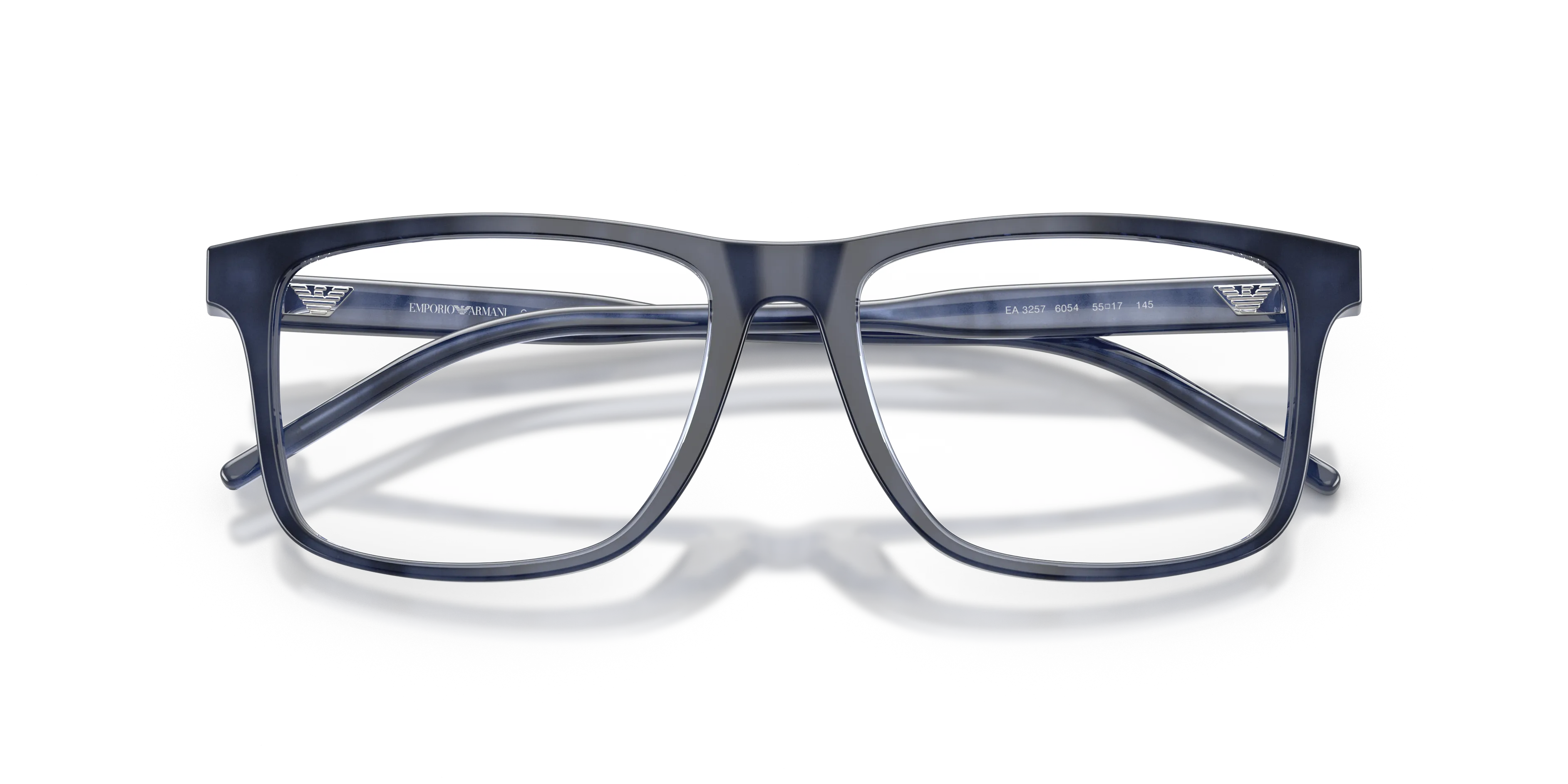 Emporio Armani EA3257 6054 Montature da vista Acetato Blu Trasparente Squadrata Normale - immagine 2