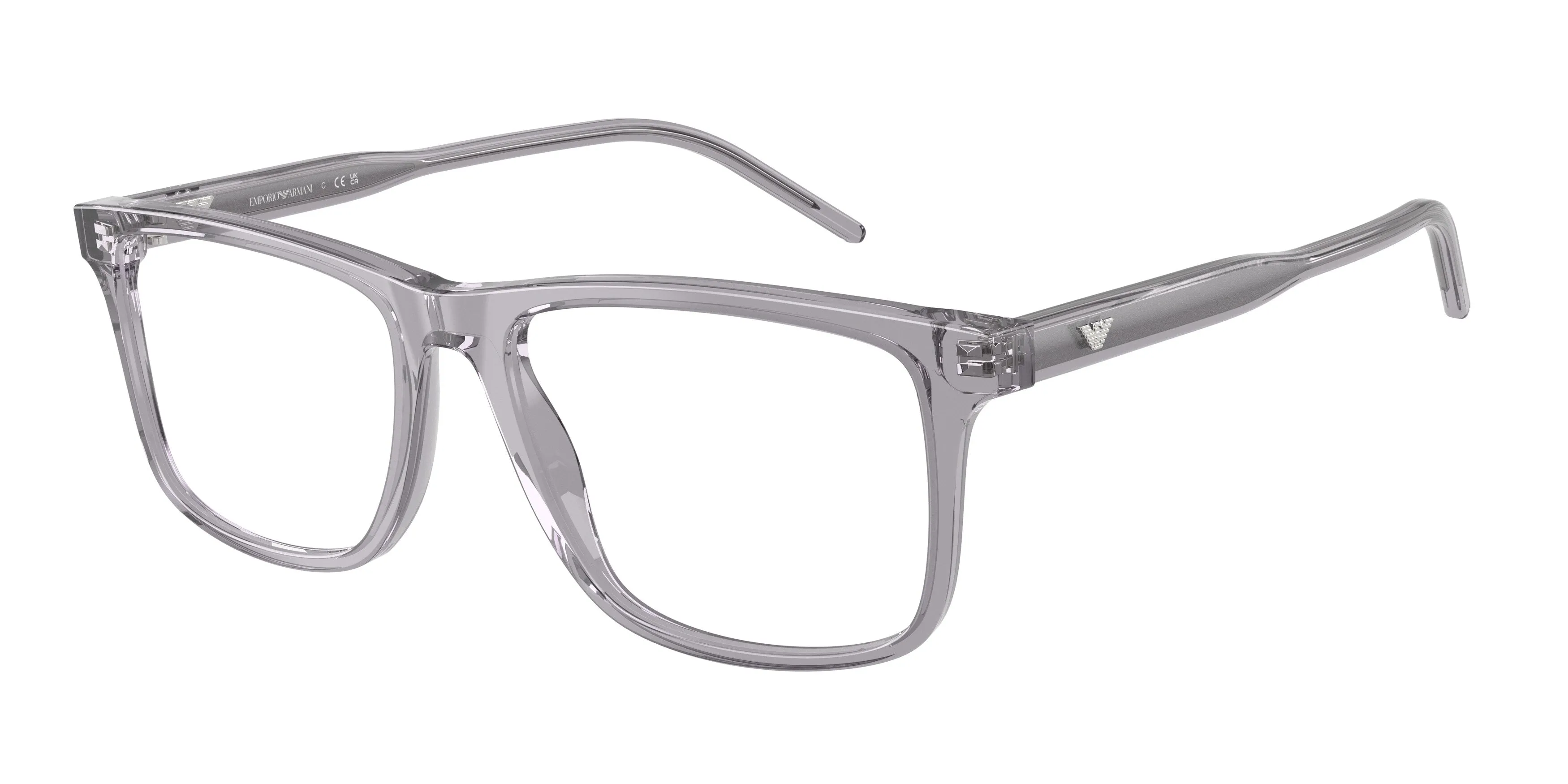 Emporio Armani EA3257 5075 Montature da vista Acetato Grigio Trasparente Squadrata Normale - immagine 1