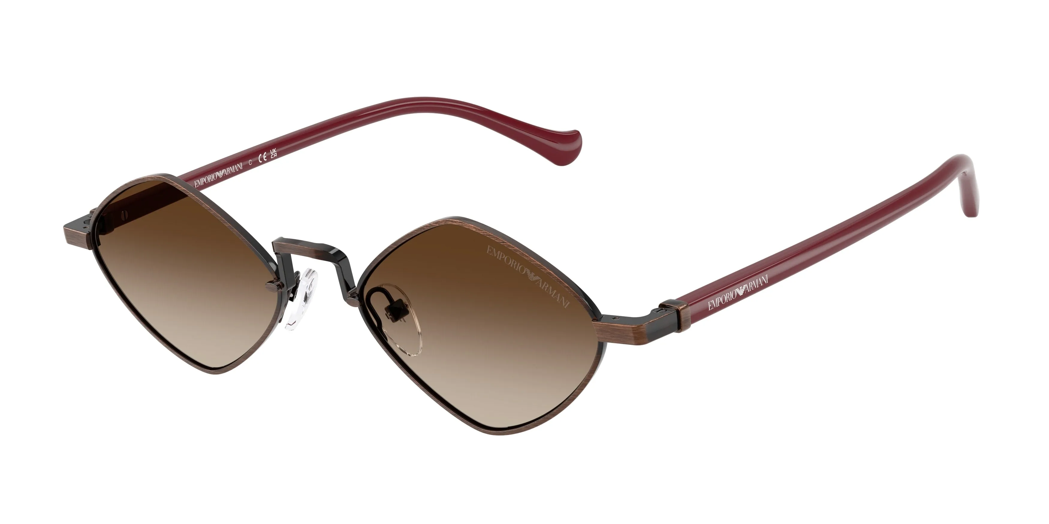 Emporio Armani EA2182 345513 Occhiali da sole Metallo Rosa Marrone Geometrica Normale Sfumato - immagine 1