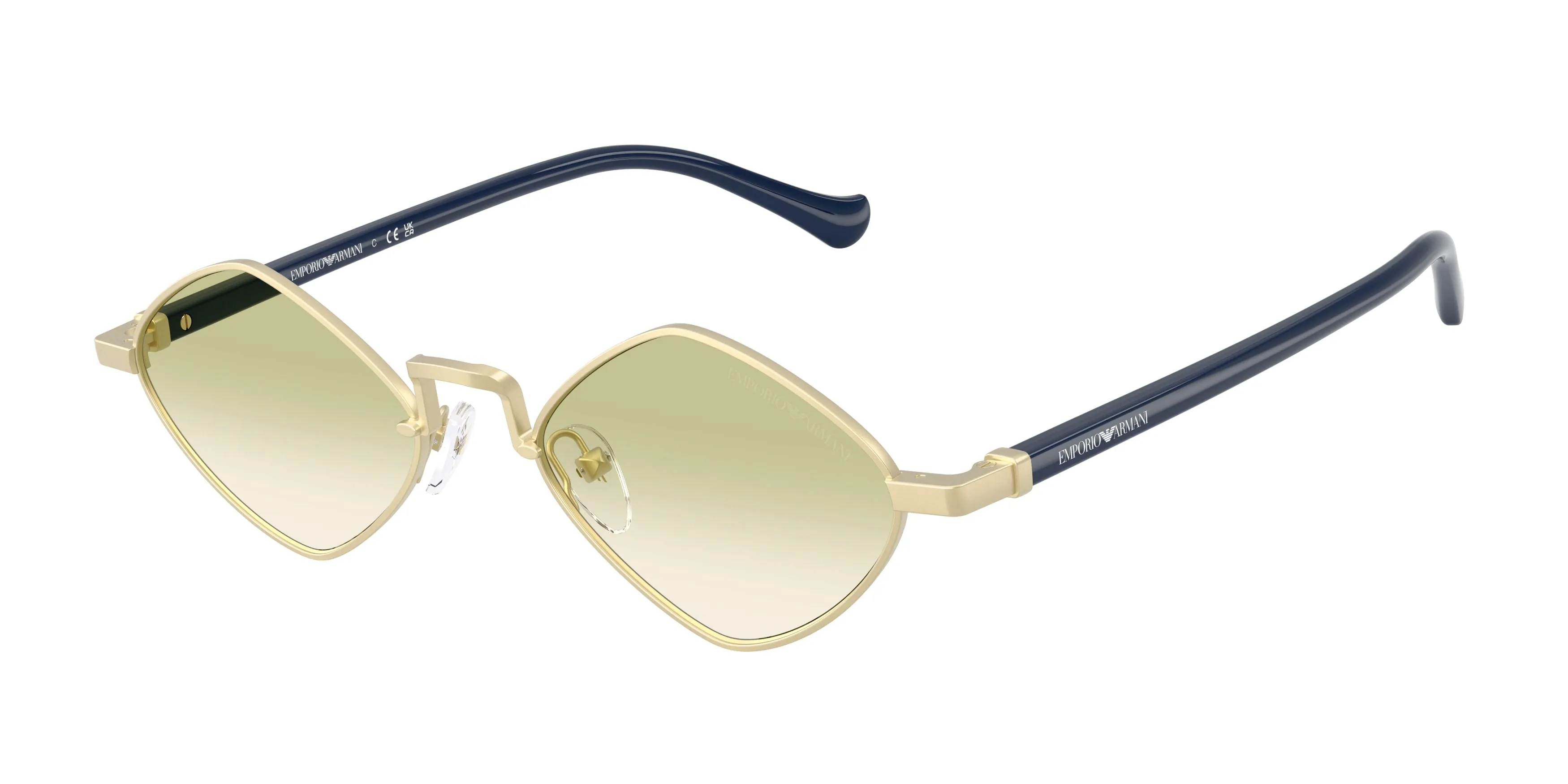 Emporio Armani EA2182 30028E Occhiali da sole Metallo Oro Verde Geometrica Normale Sfumato - immagine 1