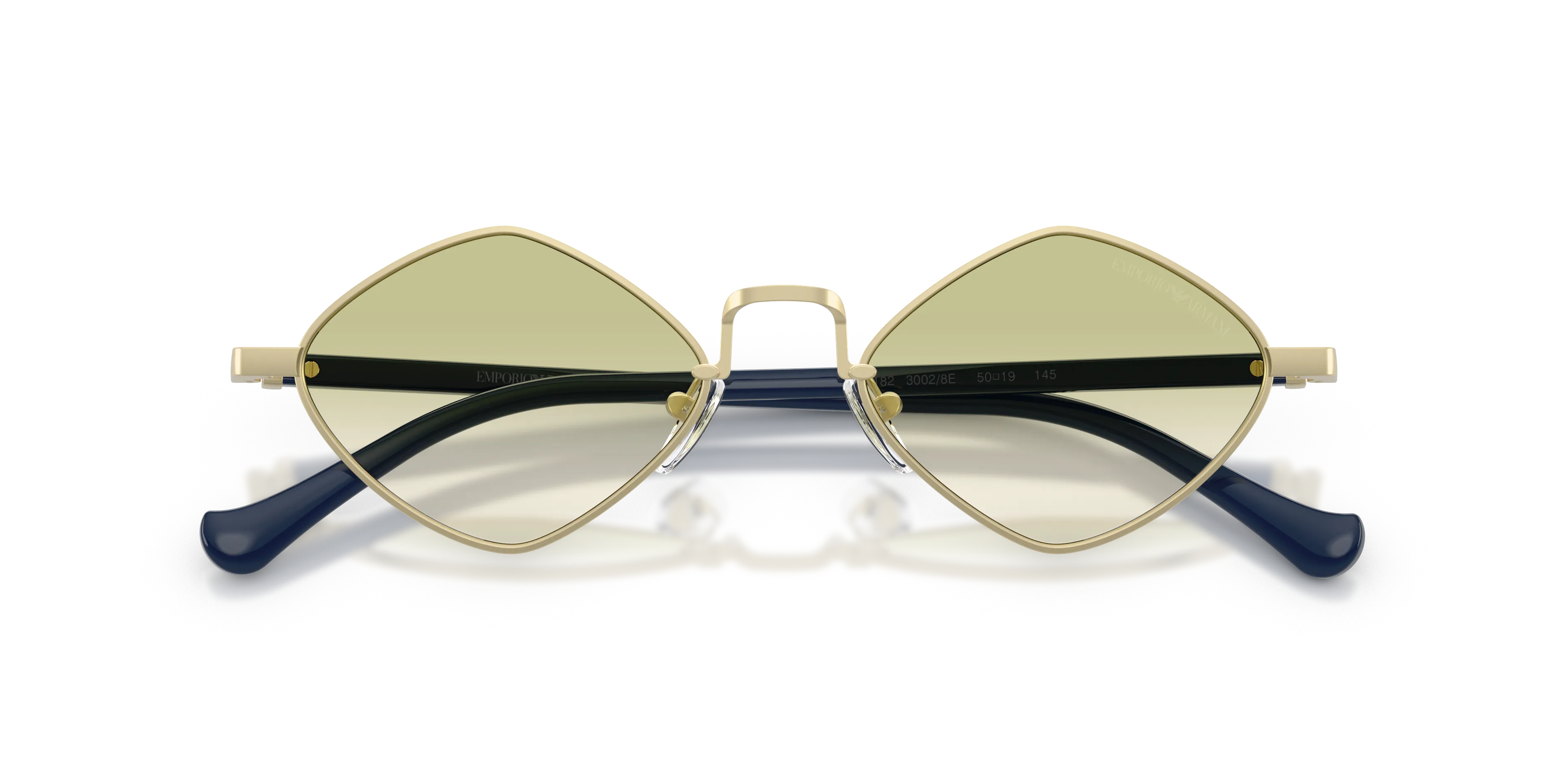 Emporio Armani EA2182 30028E Occhiali da sole Metallo Oro Verde Geometrica Normale Sfumato - immagine 2