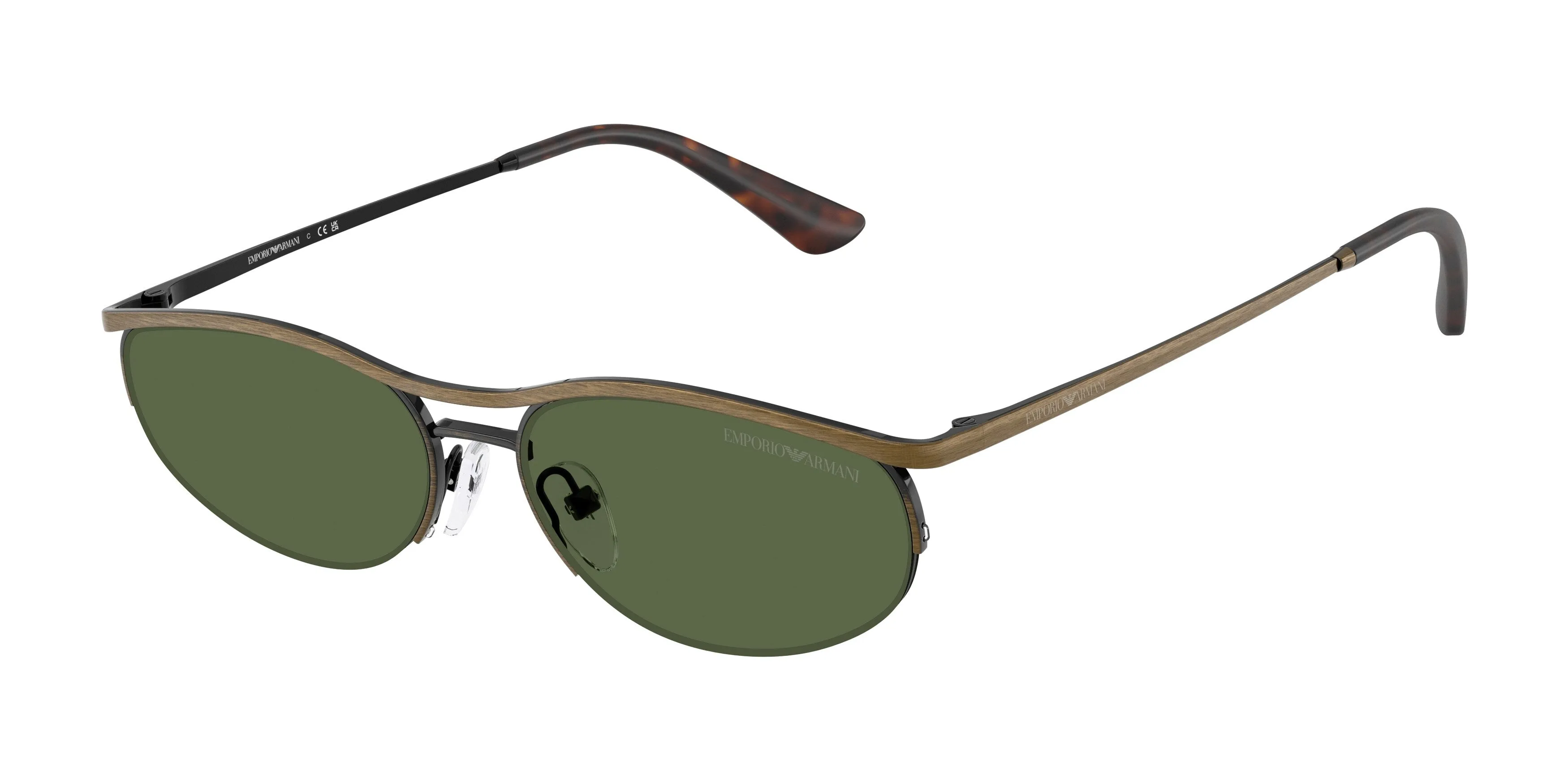 Emporio Armani EA2180 344671 Occhiali da sole Metallo Oro Verde Rotonda Normale - immagine 1