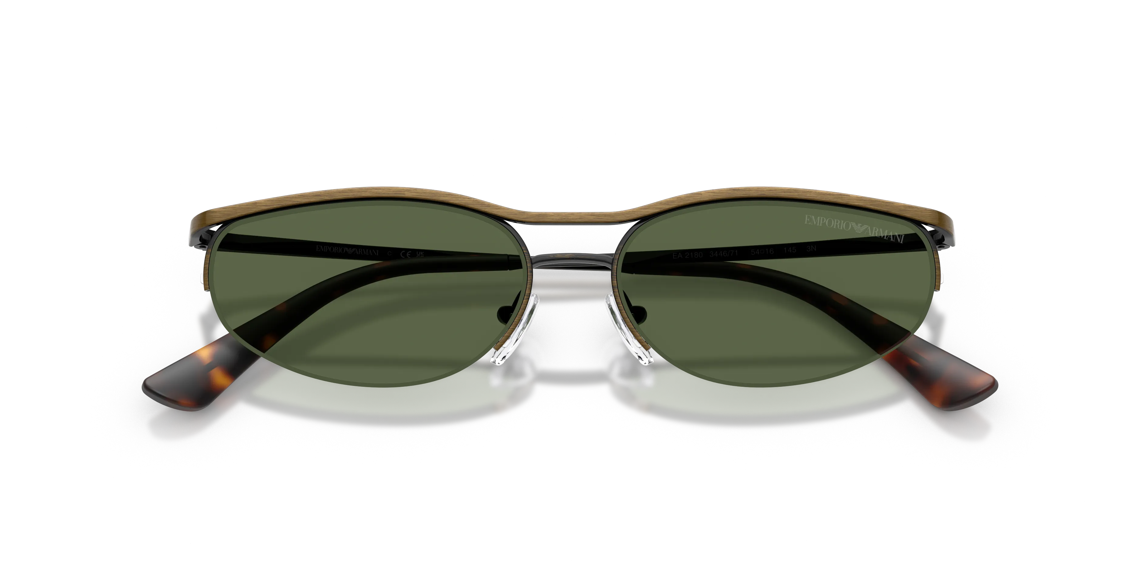Emporio Armani EA2180 344671 Occhiali da sole Metallo Oro Verde Rotonda Normale - immagine 2