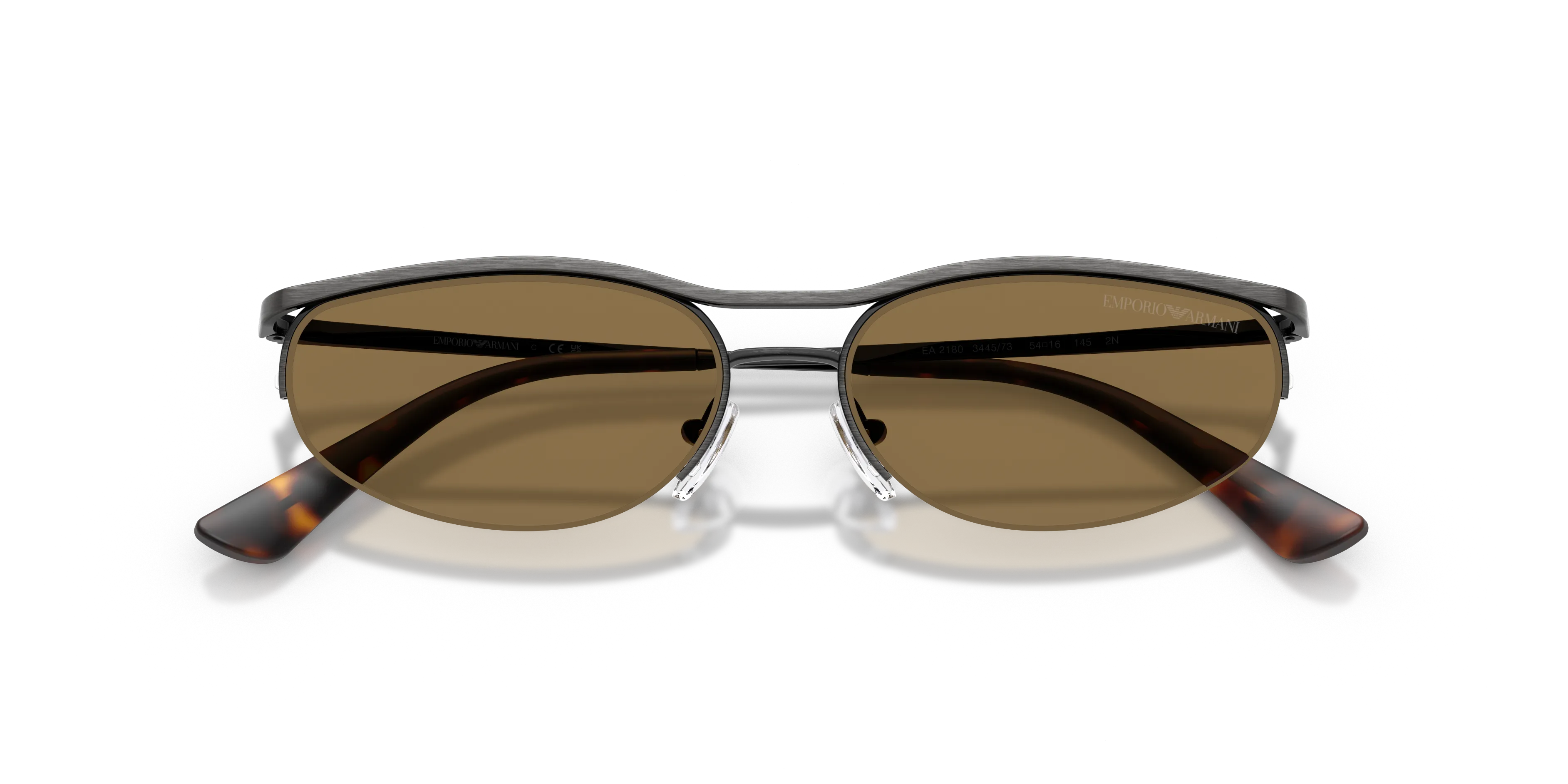 Emporio Armani EA2180 344573 Occhiali da sole Metallo Argento Marrone Rotonda Normale - immagine 2