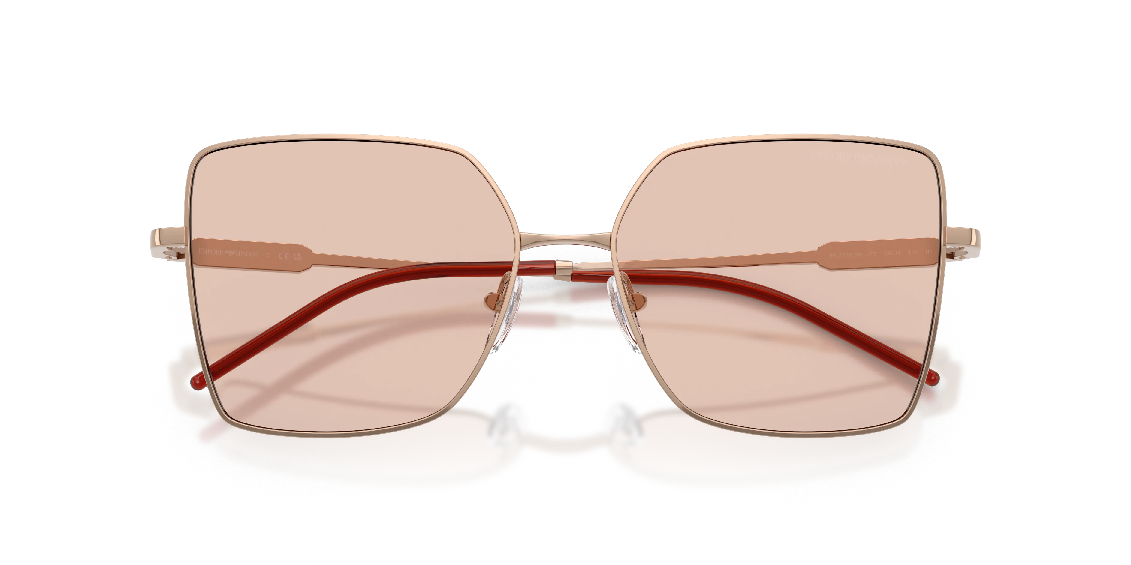 Emporio Armani EA2179 301173 Occhiali da sole Metallo Oro Marrone Squadrata Normale - immagine 2