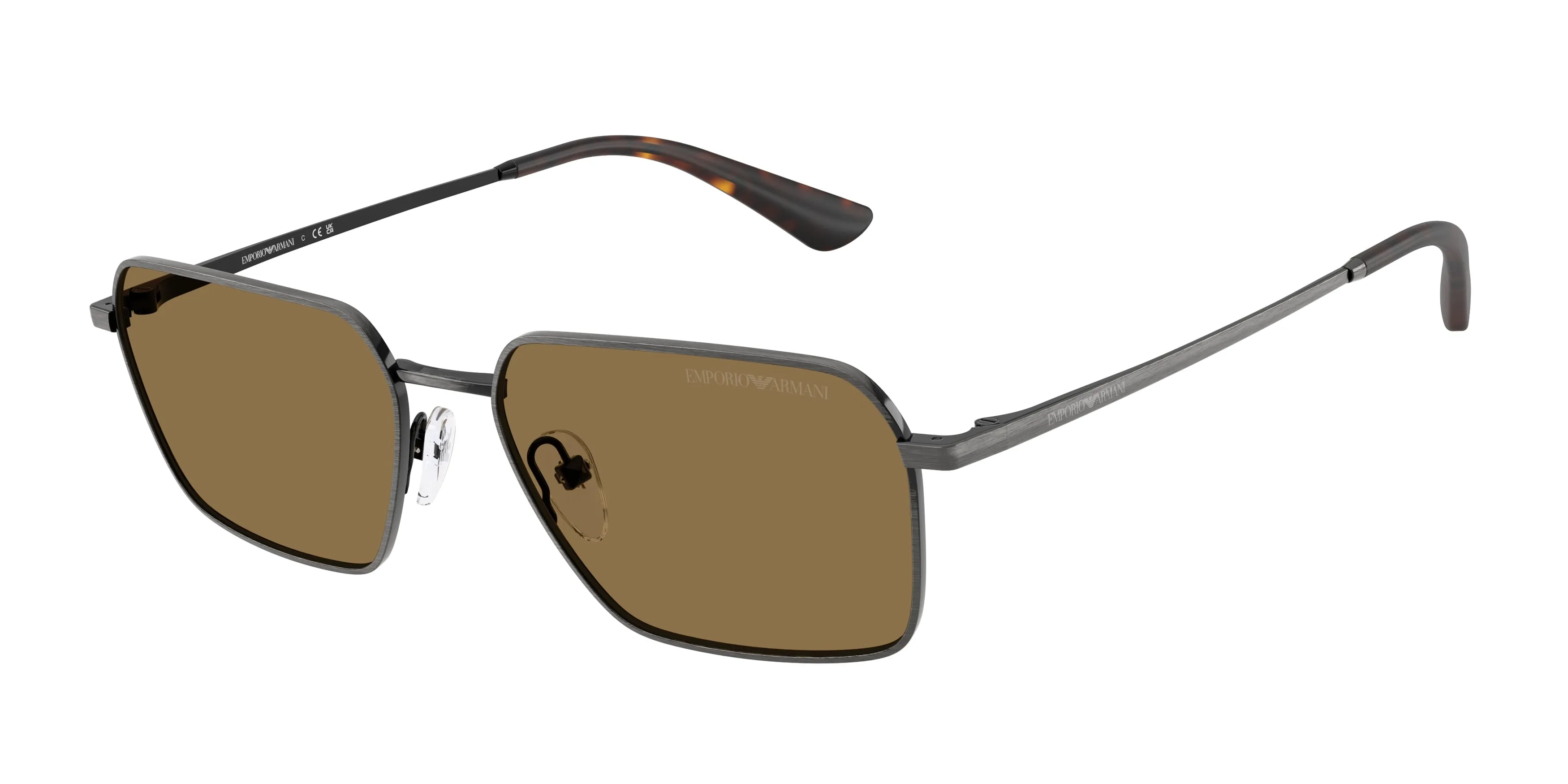 Emporio Armani EA2178 344573 Occhiali da sole Metallo Argento Marrone Geometrica Normale - immagine 1