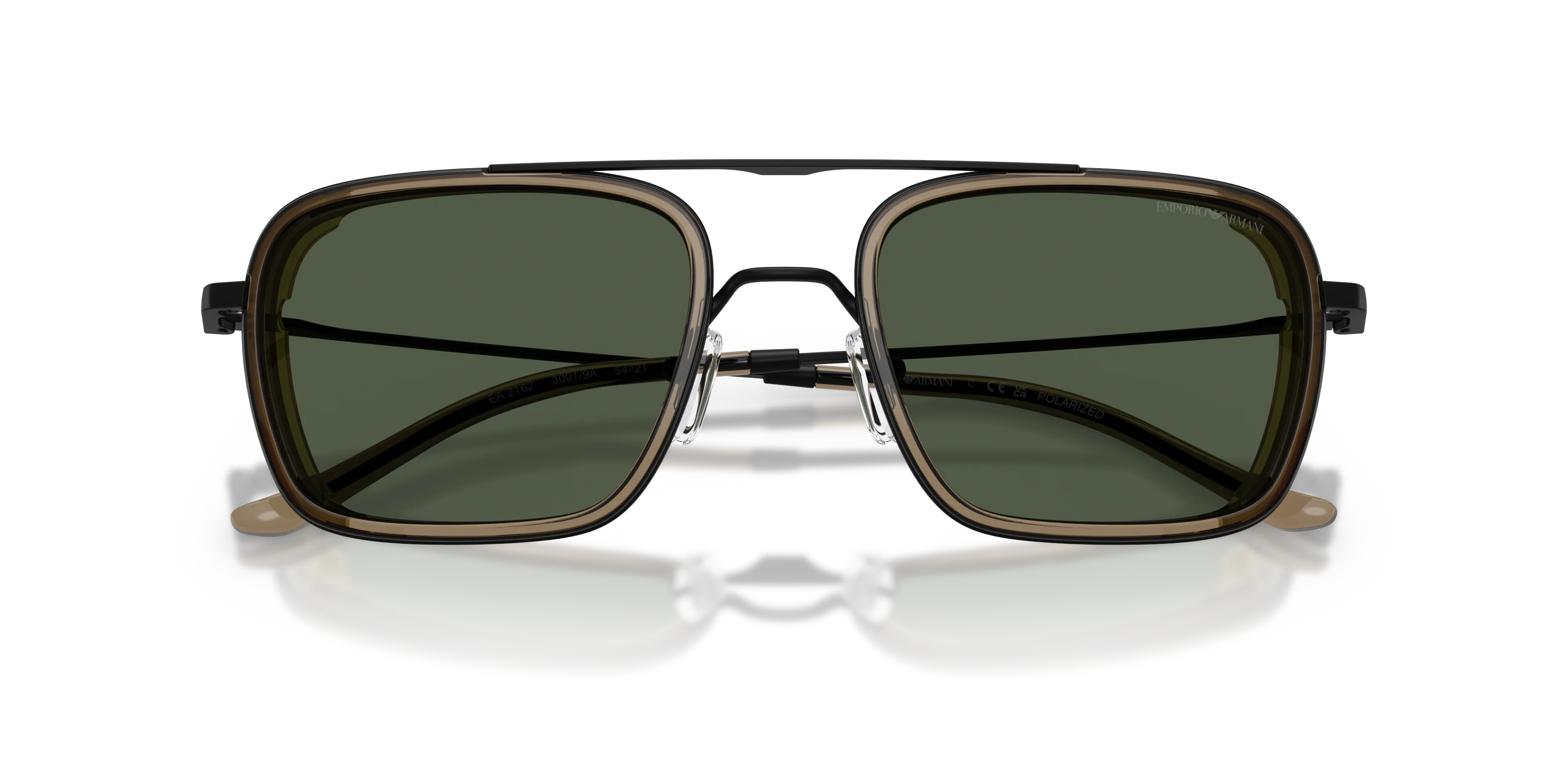Emporio Armani EA2162 30019A Occhiali da sole Metallo Nero Verde Squadrata Polarizzata - immagine 2