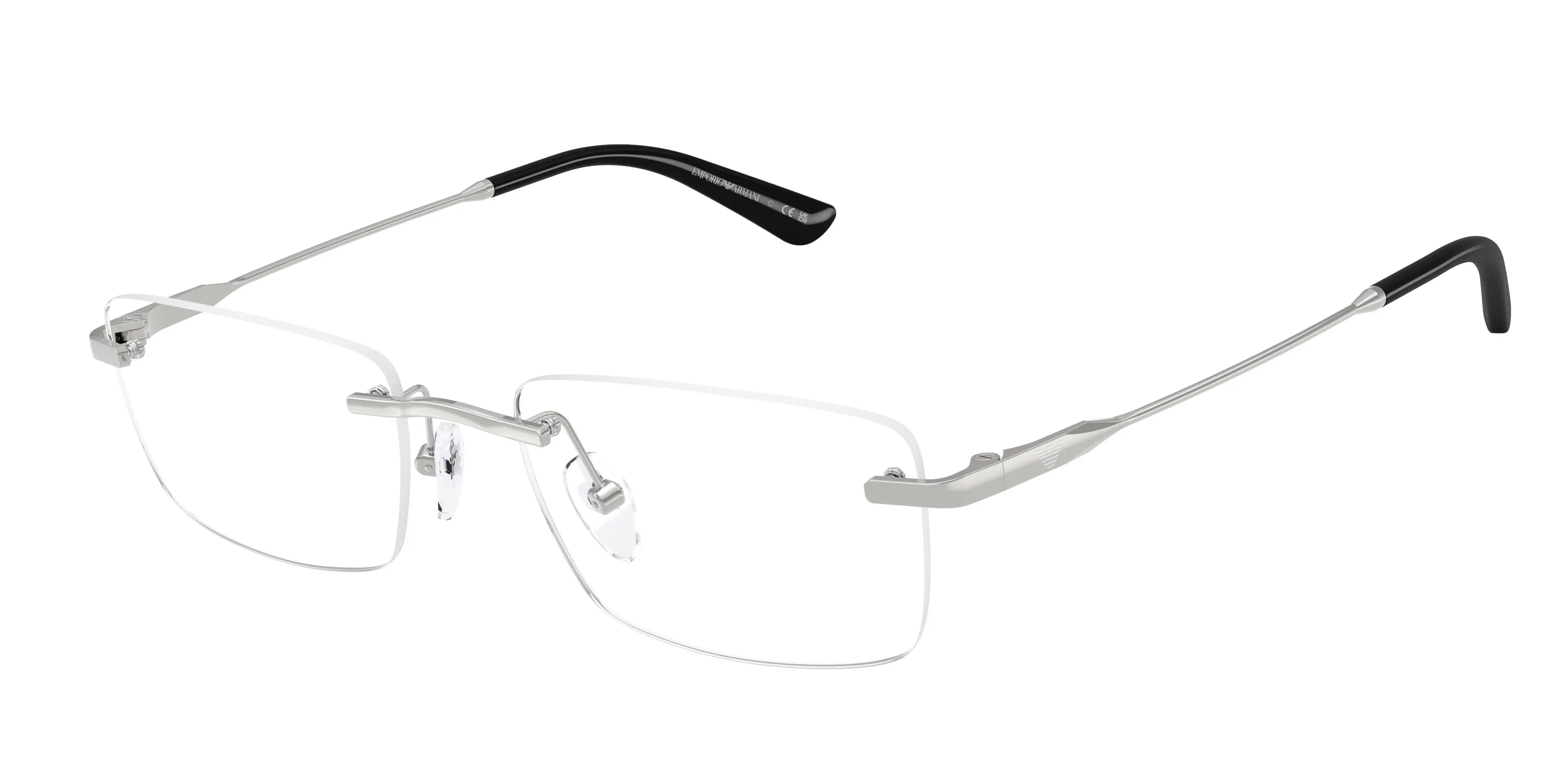 Emporio Armani EA1195TD 3015 Montature da vista Titanio Argento Trasparente Squadrata Normale - immagine 1