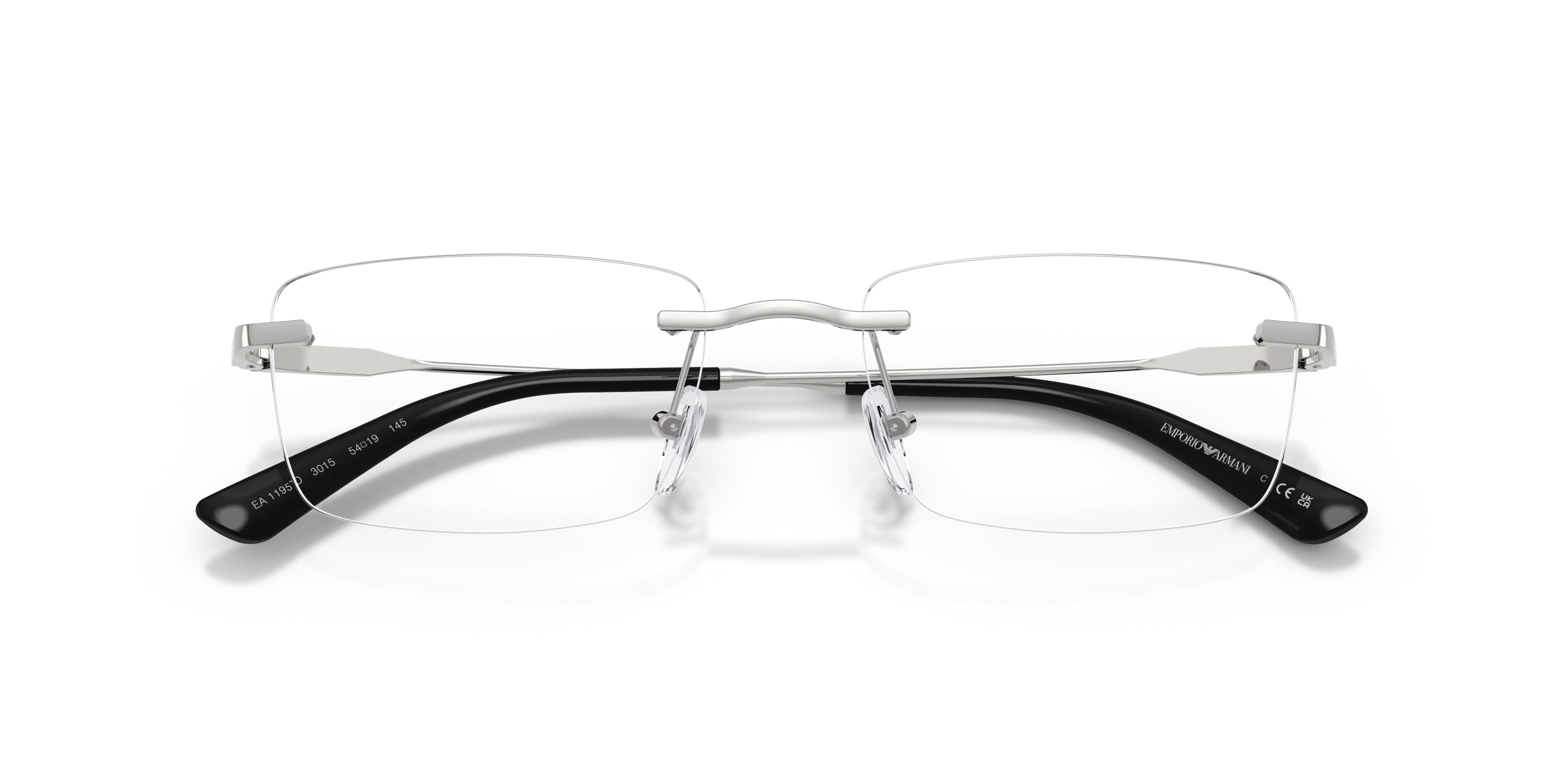 Emporio Armani EA1195TD 3015 Montature da vista Titanio Argento Trasparente Squadrata Normale - immagine 2