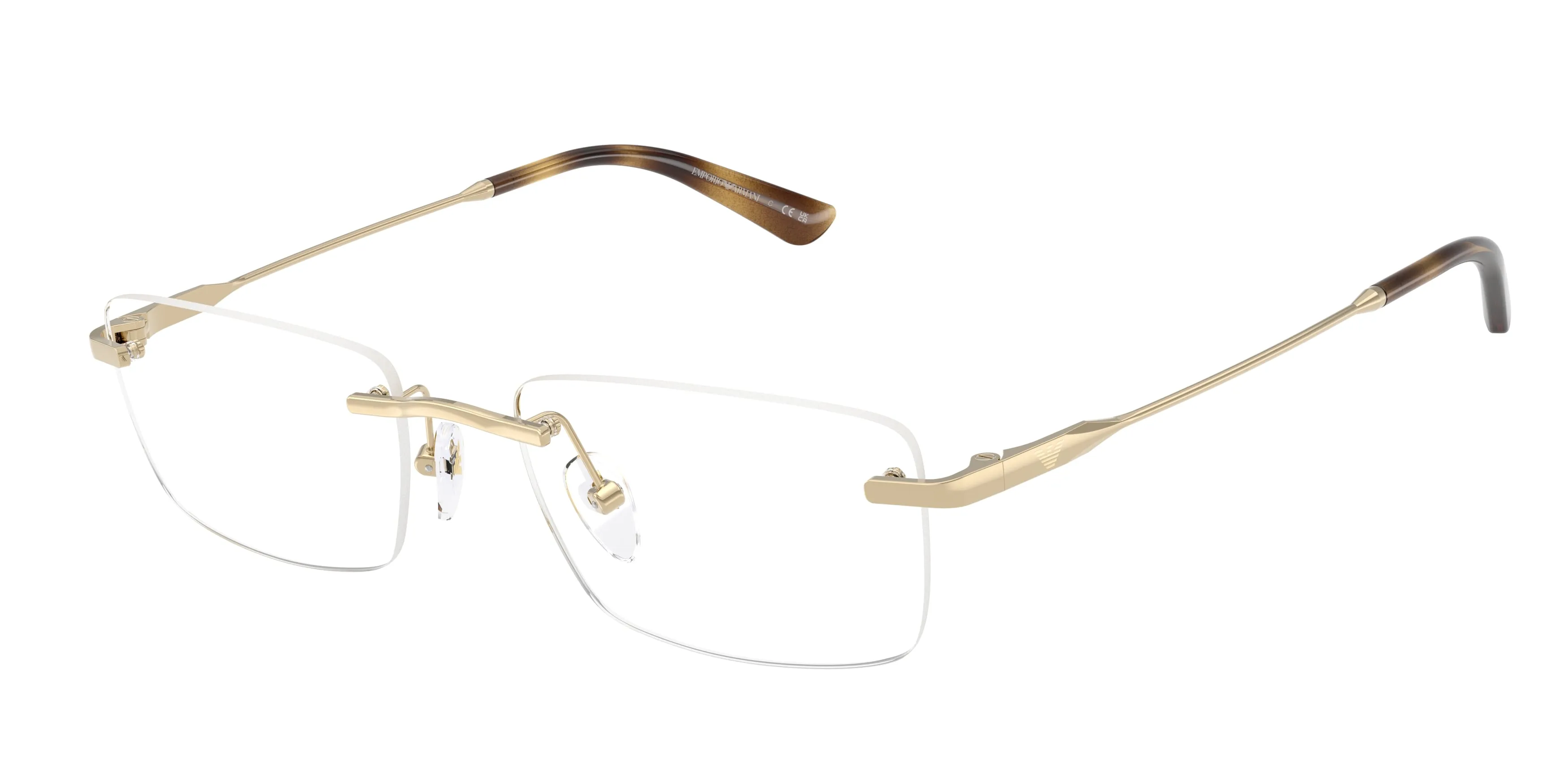 Emporio Armani EA1195TD 3013 Montature da vista Titanio Oro Trasparente Squadrata Normale - immagine 1