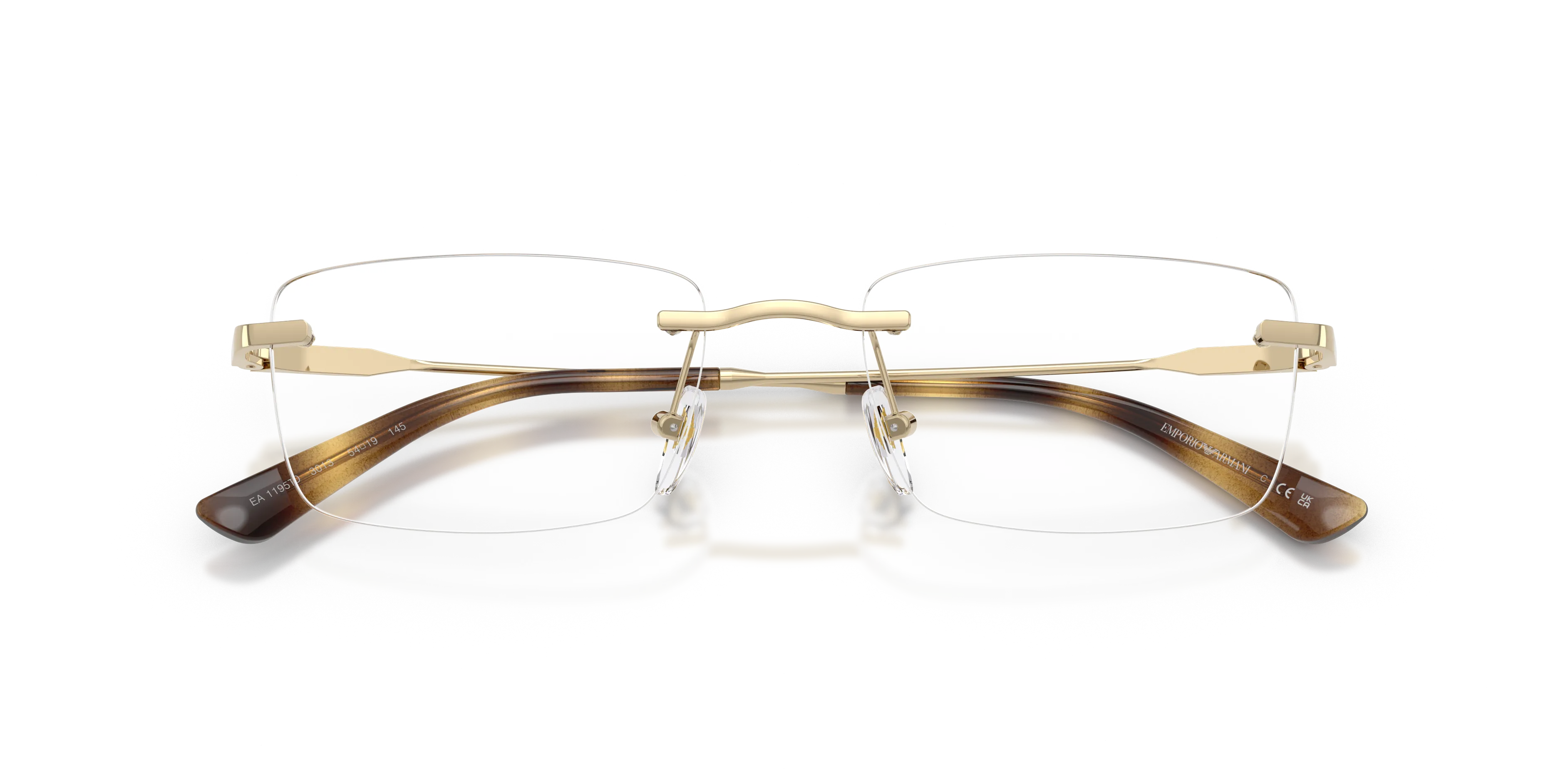 Emporio Armani EA1195TD 3013 Montature da vista Titanio Oro Trasparente Squadrata Normale - immagine 2