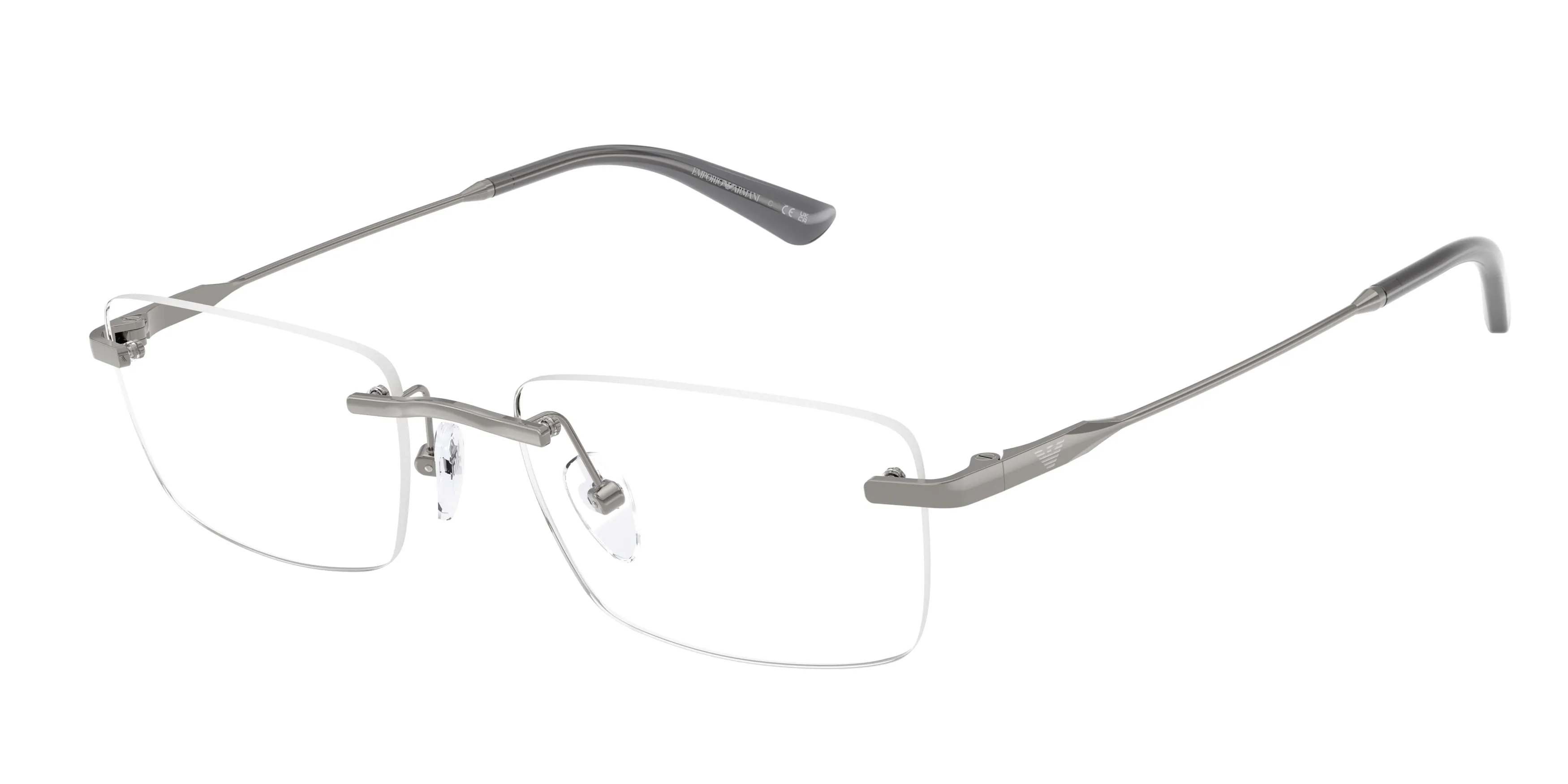 Emporio Armani EA1195TD 3010 Montature da vista Titanio Grigio Trasparente Squadrata Normale - immagine 1