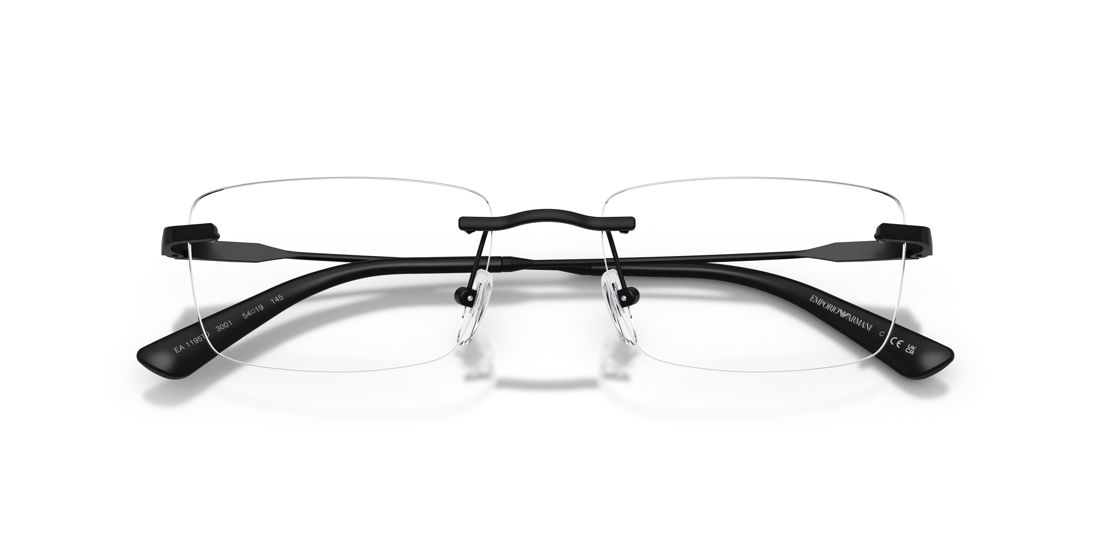 Emporio Armani EA1195TD 3001 Montature da vista Titanio Nero Trasparente Squadrata Normale - immagine 2