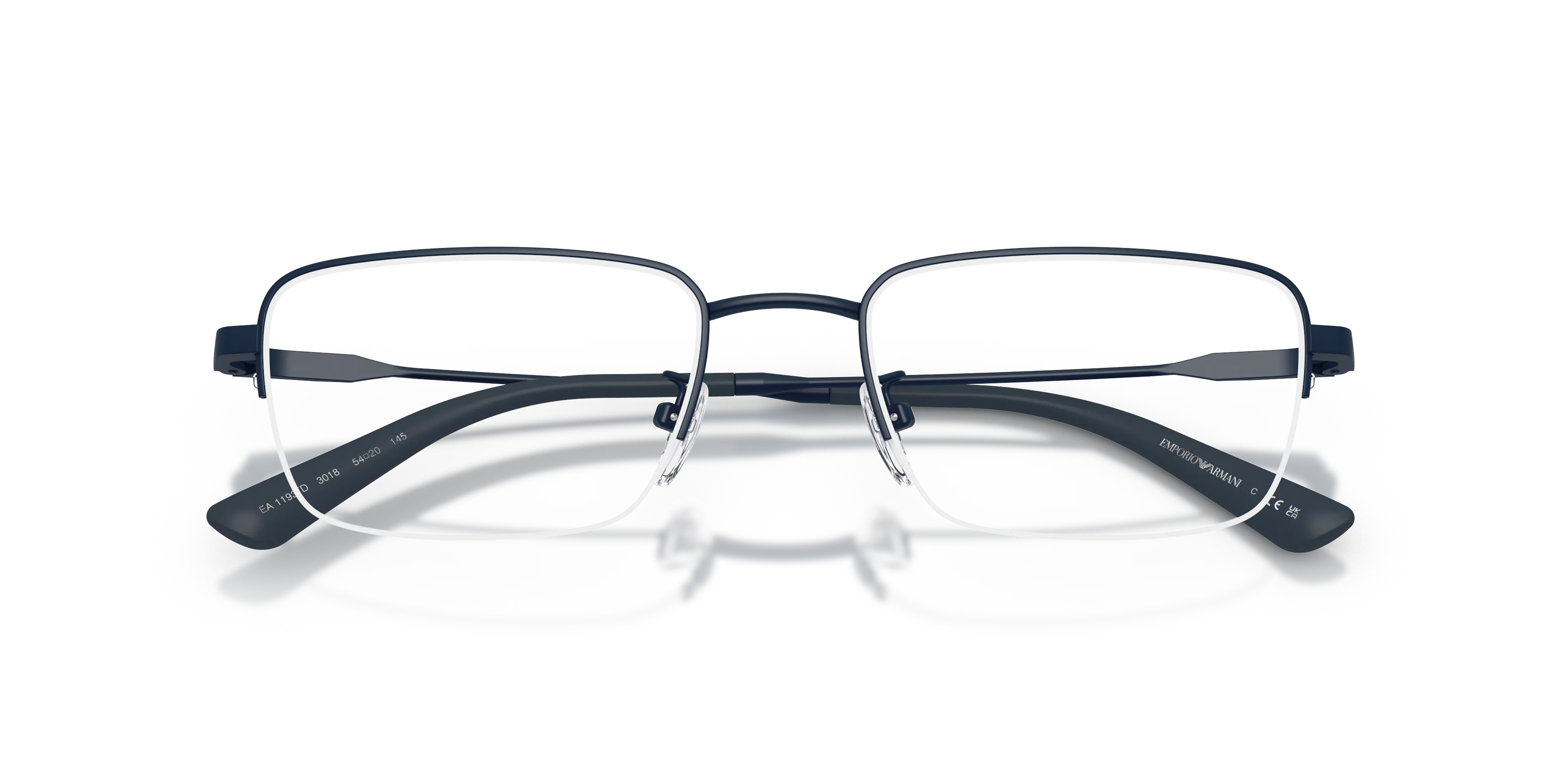 Emporio Armani EA1193TD 3018 Montature da vista Titanio Blu Trasparente Squadrata Normale - immagine 2