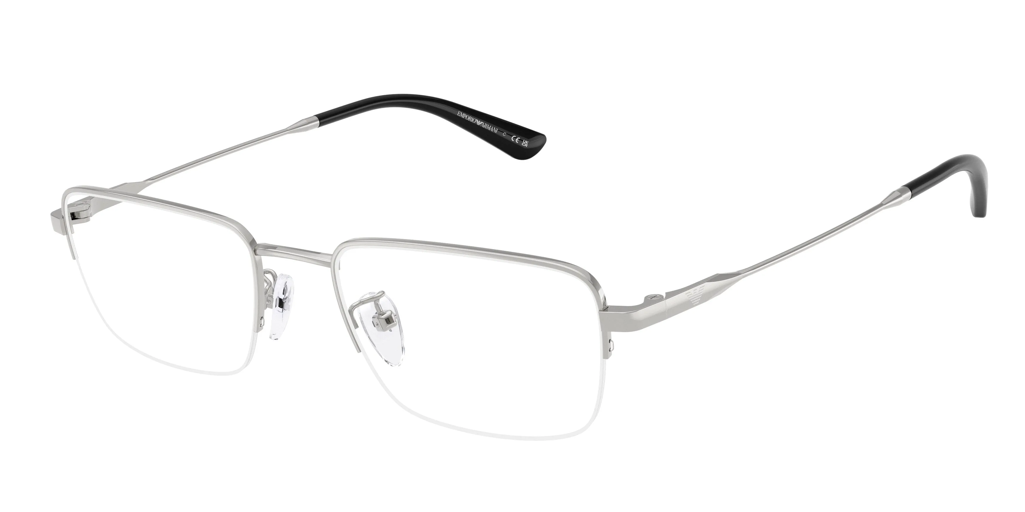 Emporio Armani EA1193TD 3015 Montature da vista Titanio Argento Trasparente Squadrata Normale - immagine 1