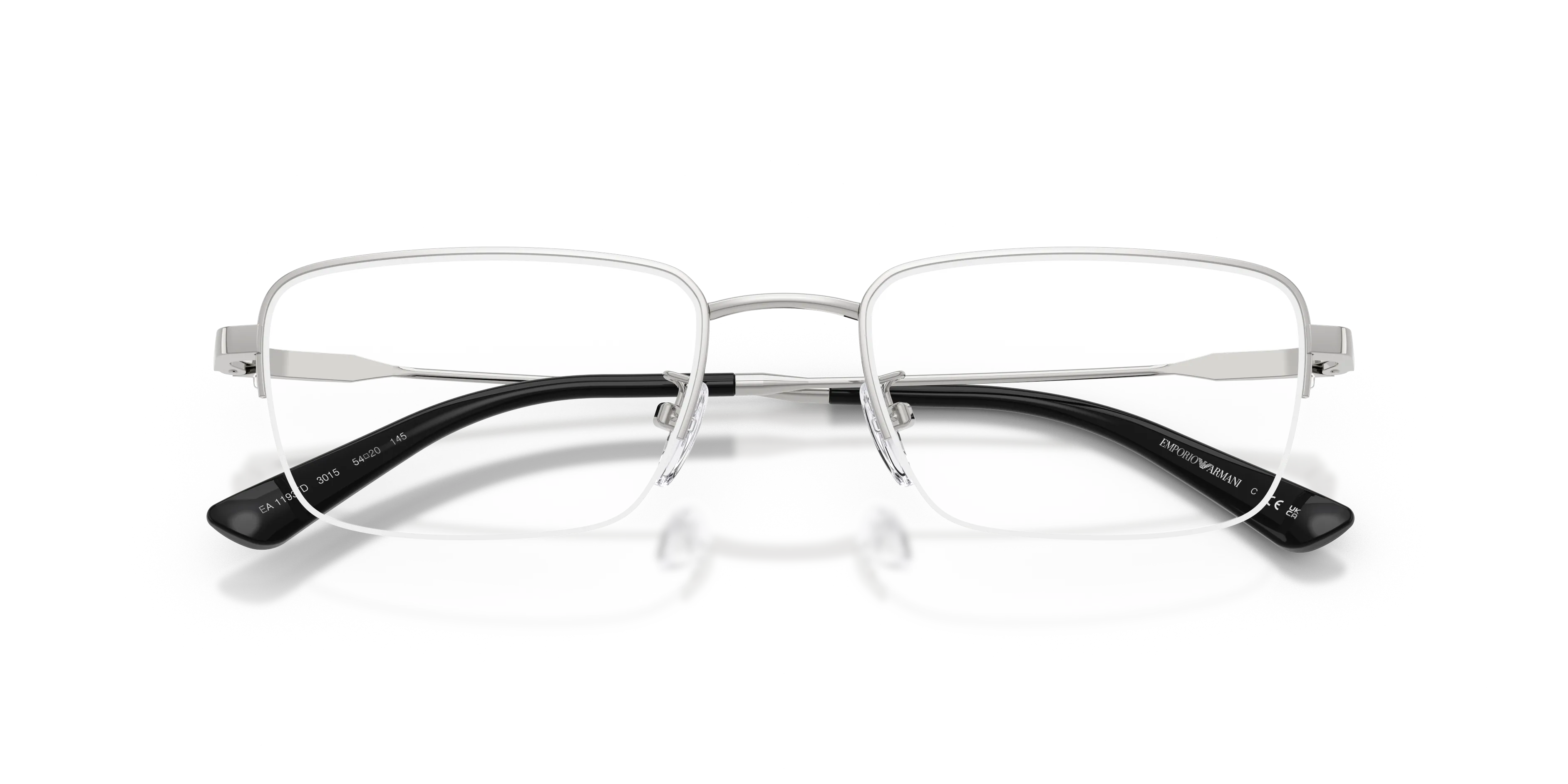 Emporio Armani EA1193TD 3015 Montature da vista Titanio Argento Trasparente Squadrata Normale - immagine 2