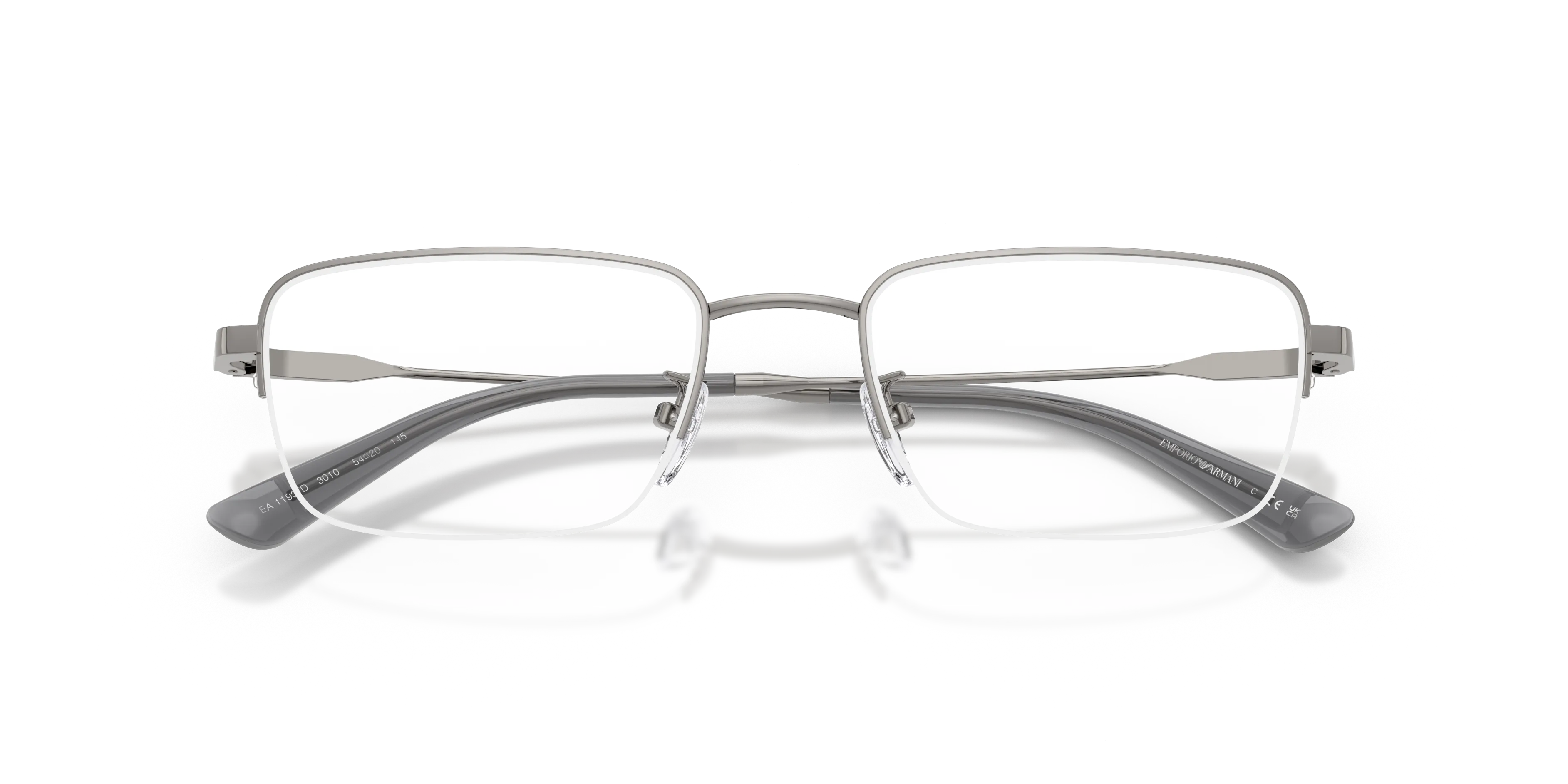 Emporio Armani EA1193TD 3010 Montature da vista Titanio Grigio Trasparente Squadrata Normale - immagine 2