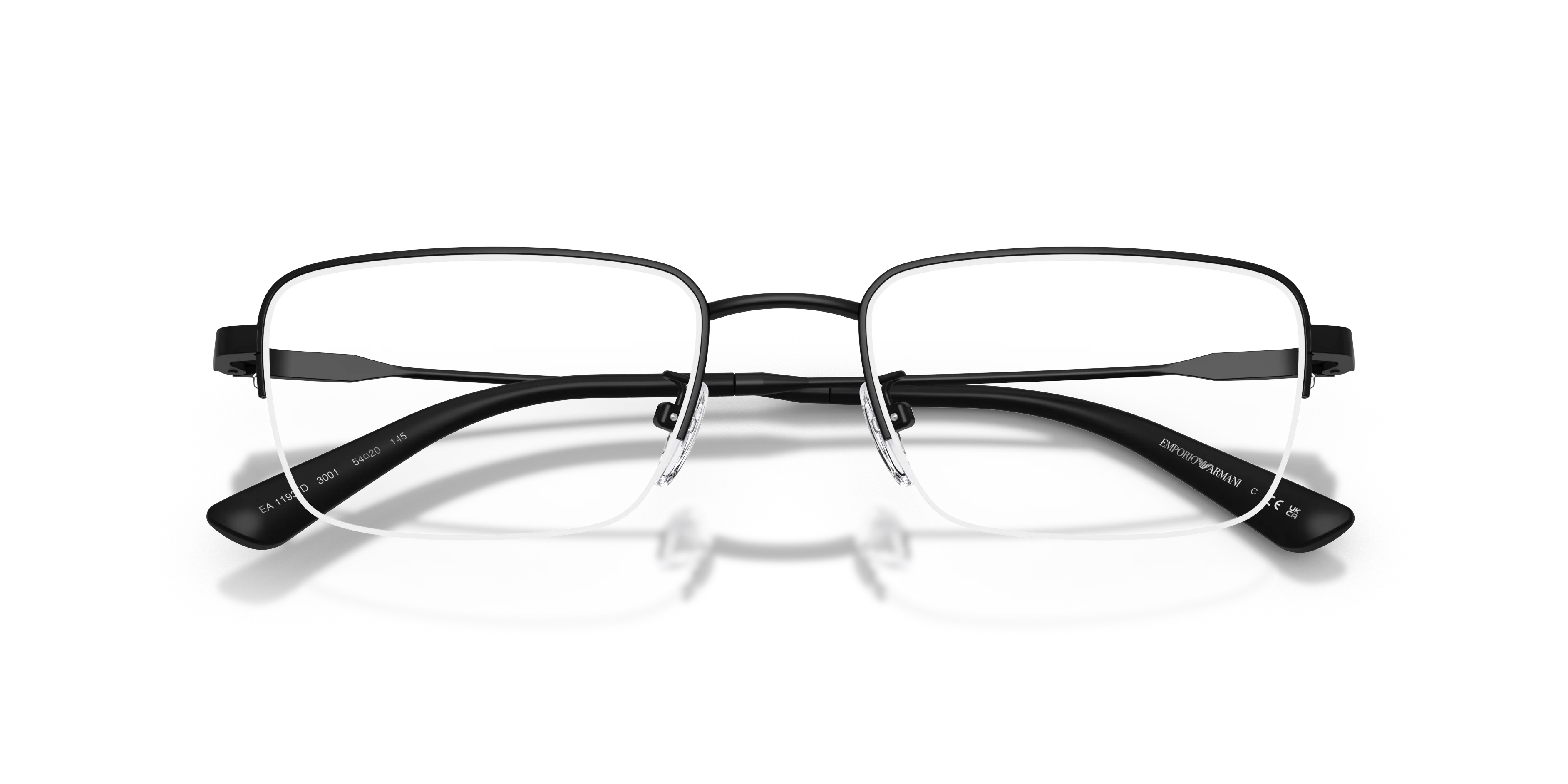 Emporio Armani EA1193TD 3001 Montature da vista Titanio Nero Trasparente Squadrata Normale - immagine 2