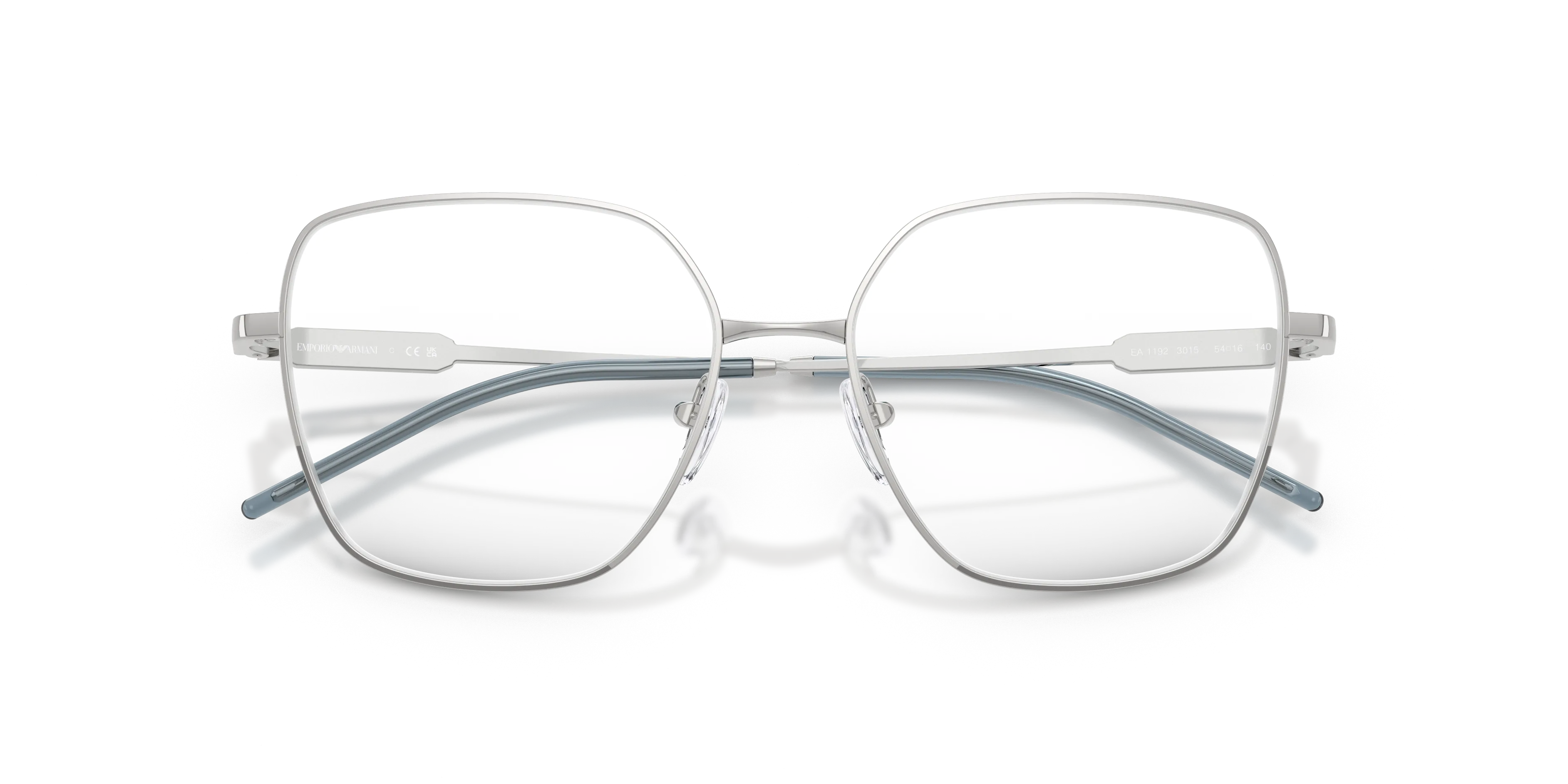Emporio Armani EA1192 3015 Montature da vista Metallo Argento Trasparente Geometrica Normale - immagine 2